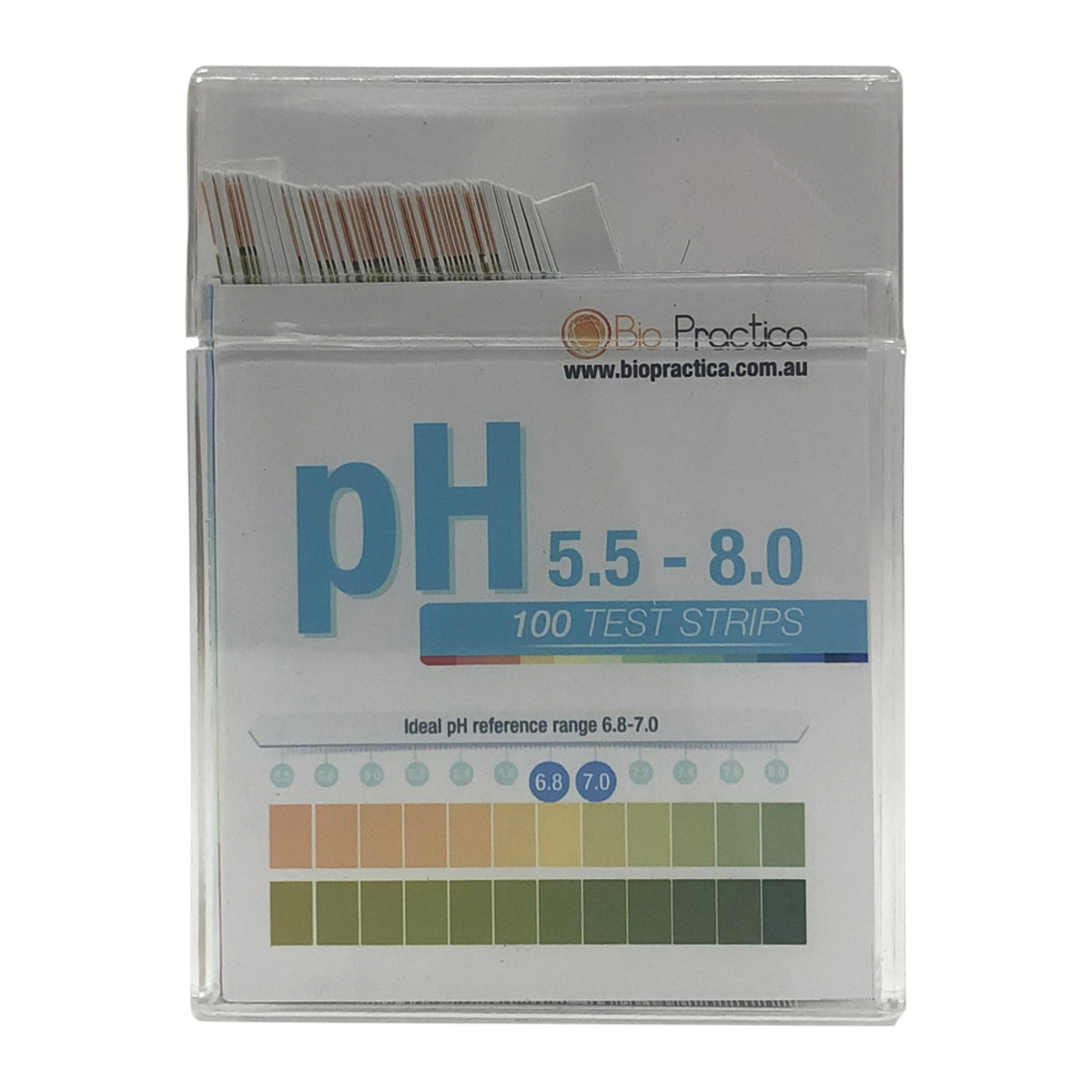 BIOPRACTICA - pH 5.5 to 8.0 Test Strips x 100pk