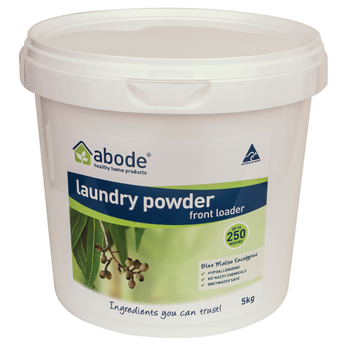 ABODE - Laundry Powder (Front & Top Loader) Blue Mallee Eucalyptus 5kg Bucket