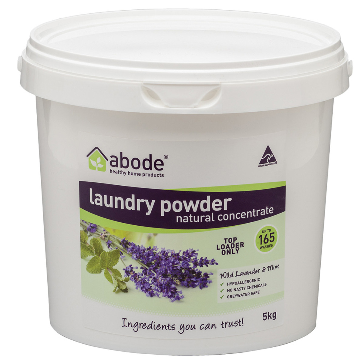 ABODE - Laundry Powder (Front & Top Loader) Wild Lavender & Mint 5kg Bucket