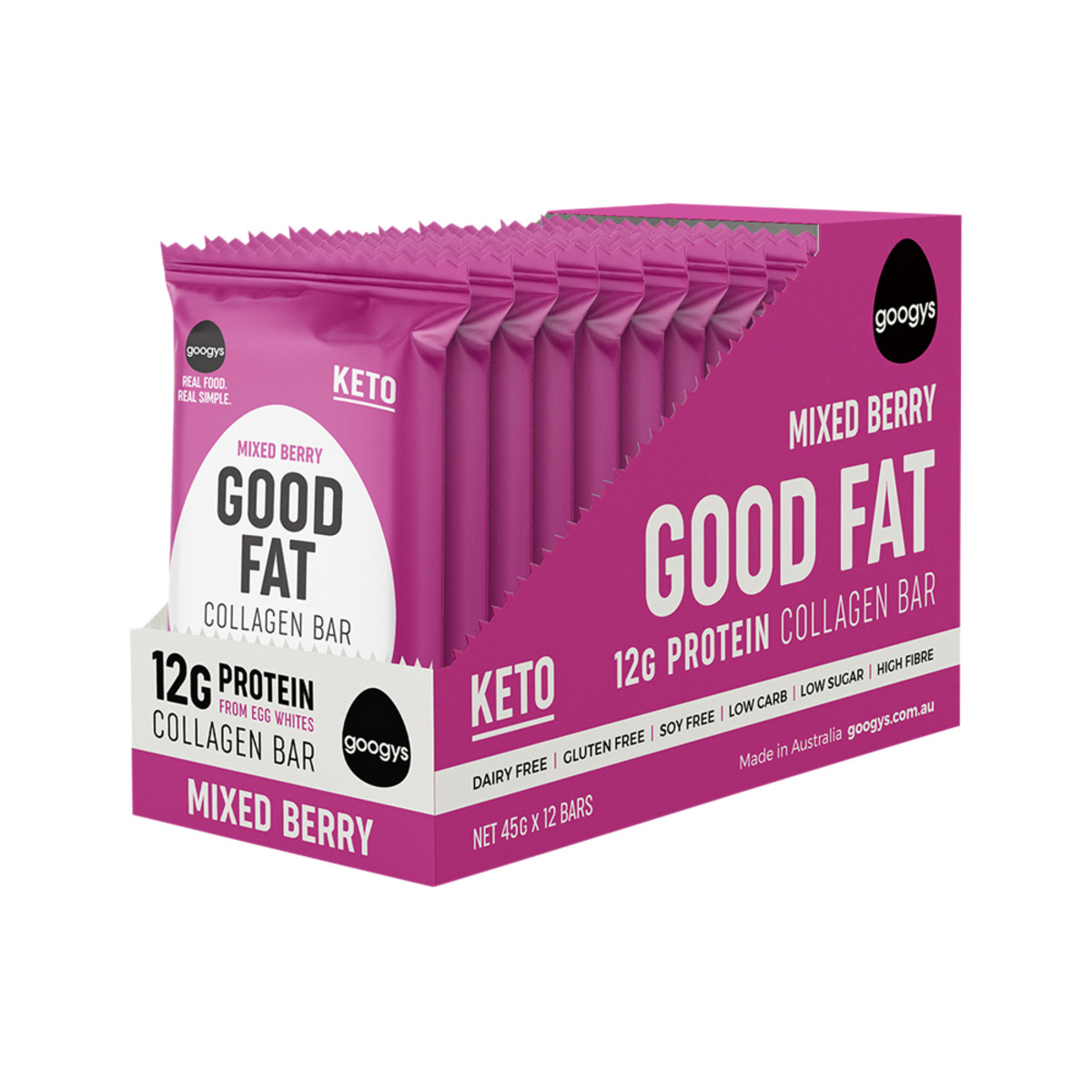 GOOGYS - Good Fat Collagen Bar Mixed Berry 45g