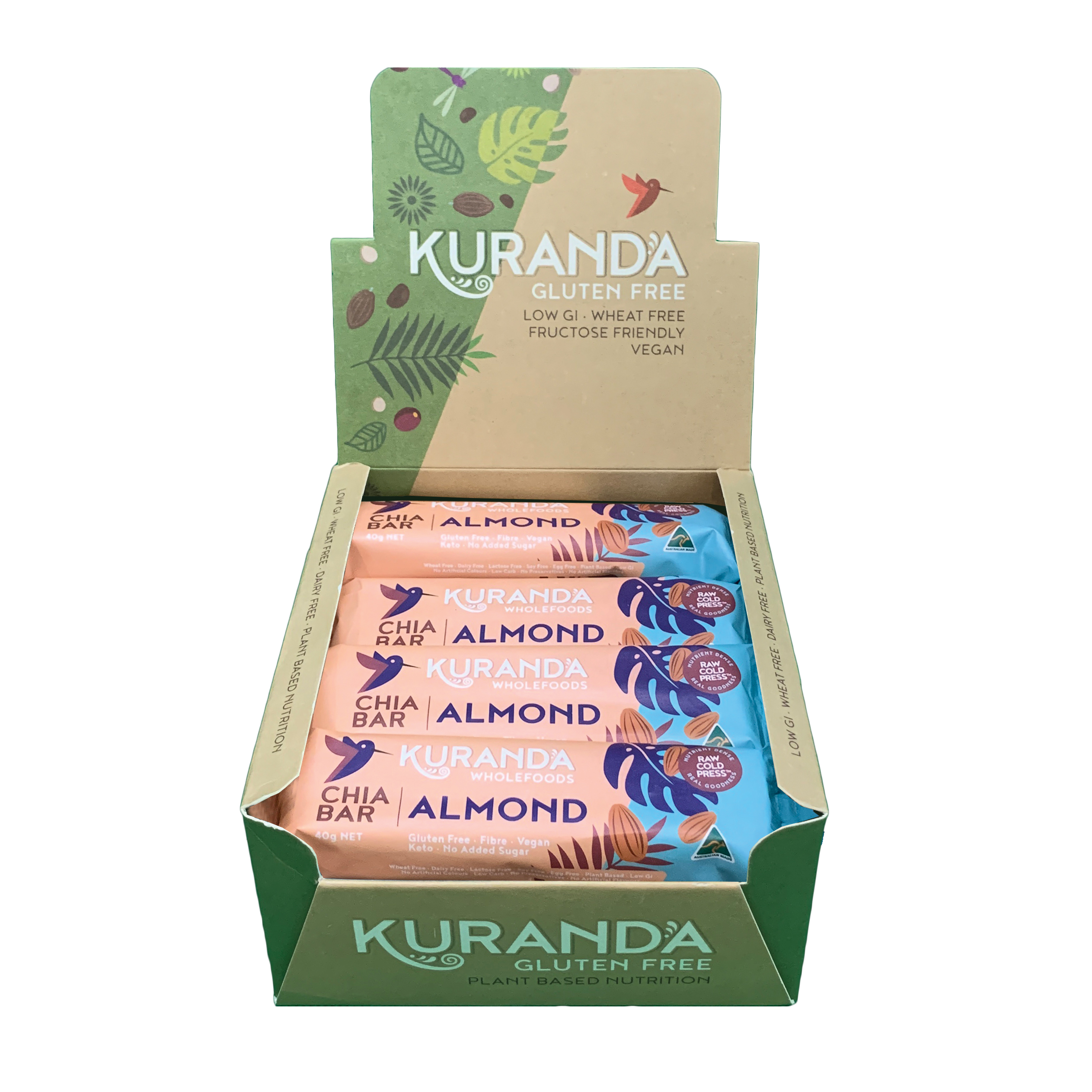 KURANDA - Gluten Free Chia Bars Chia & Almond 40g