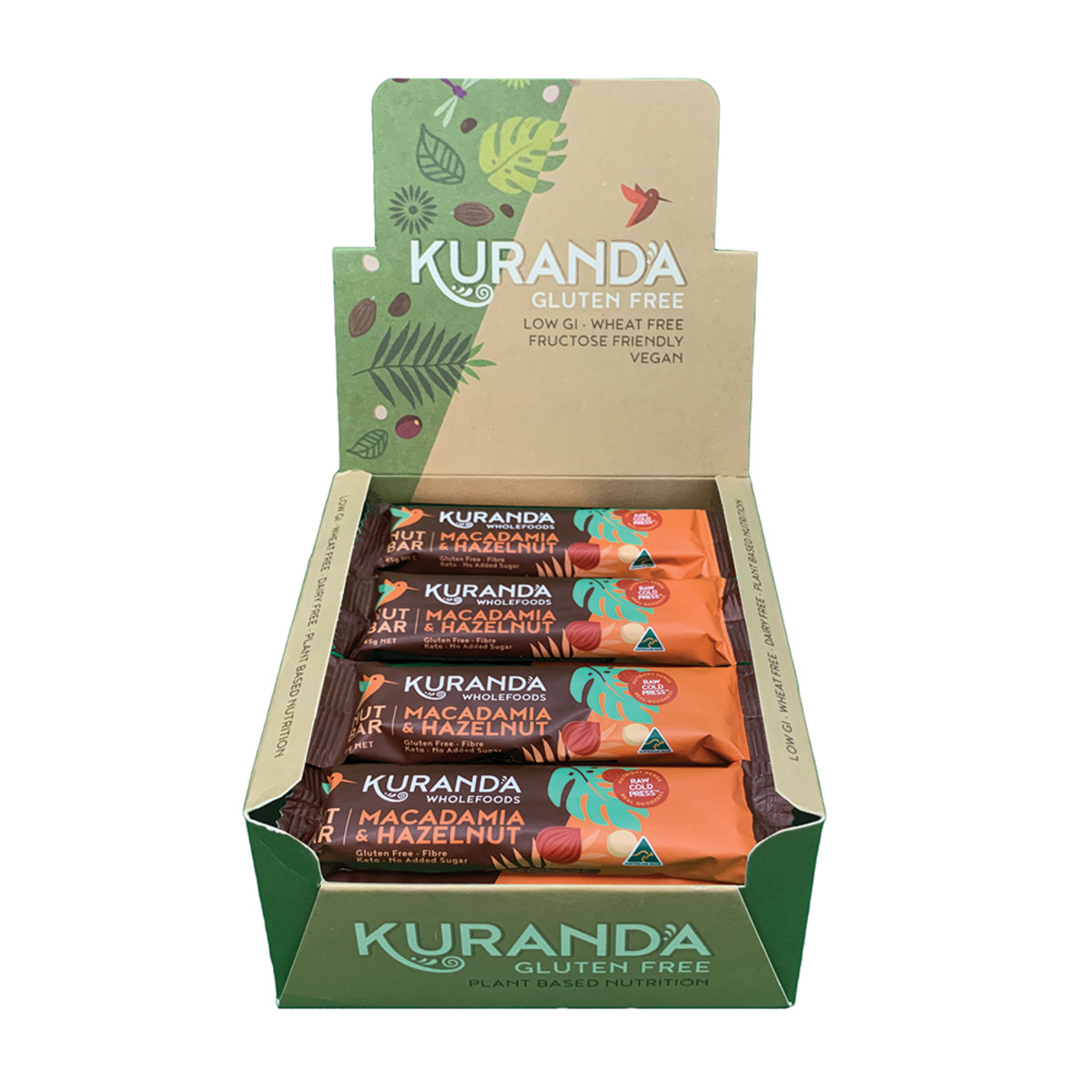 KURANDA - Gluten Free Nut Bars Macadamia & Hazelnut 45g