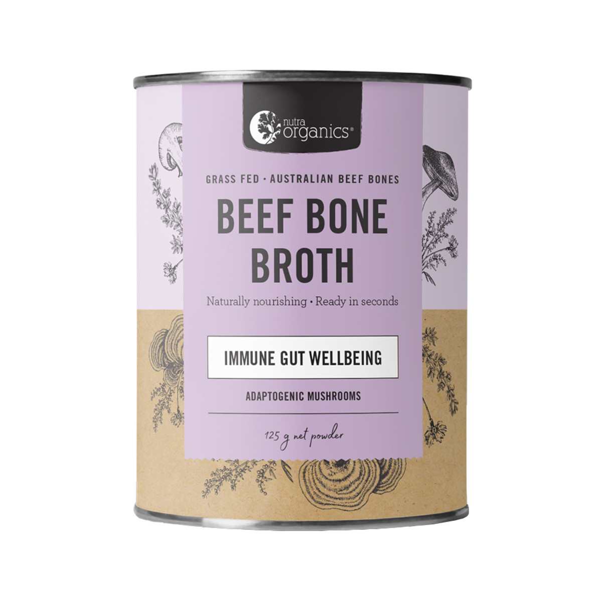 NUTRA ORGANICS -  Bone Broth Beef Adaptogenic Mushroom