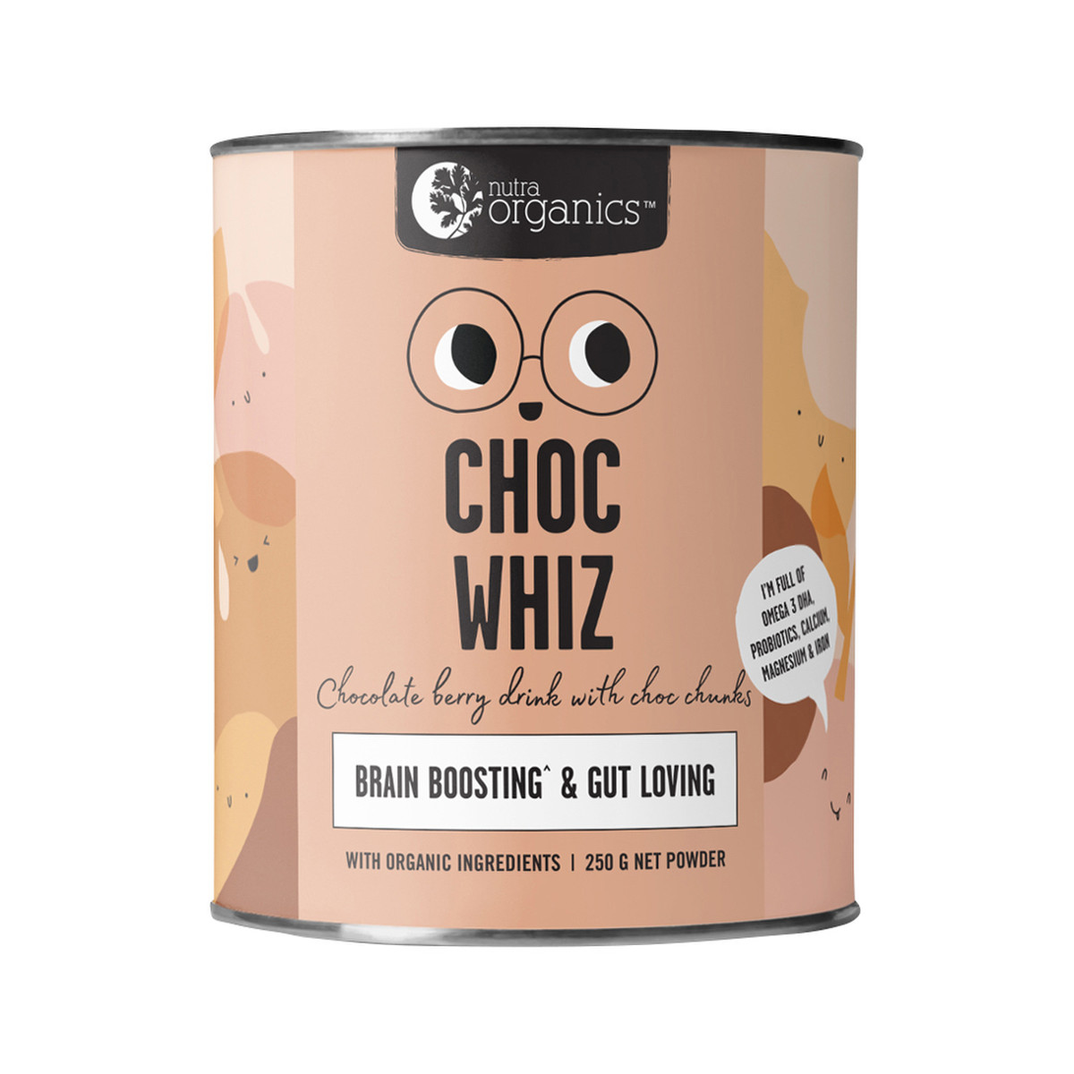 NUTRA ORGANICS -  Organic Choc Whiz (Brain Boosting & Gut Loving) 250g