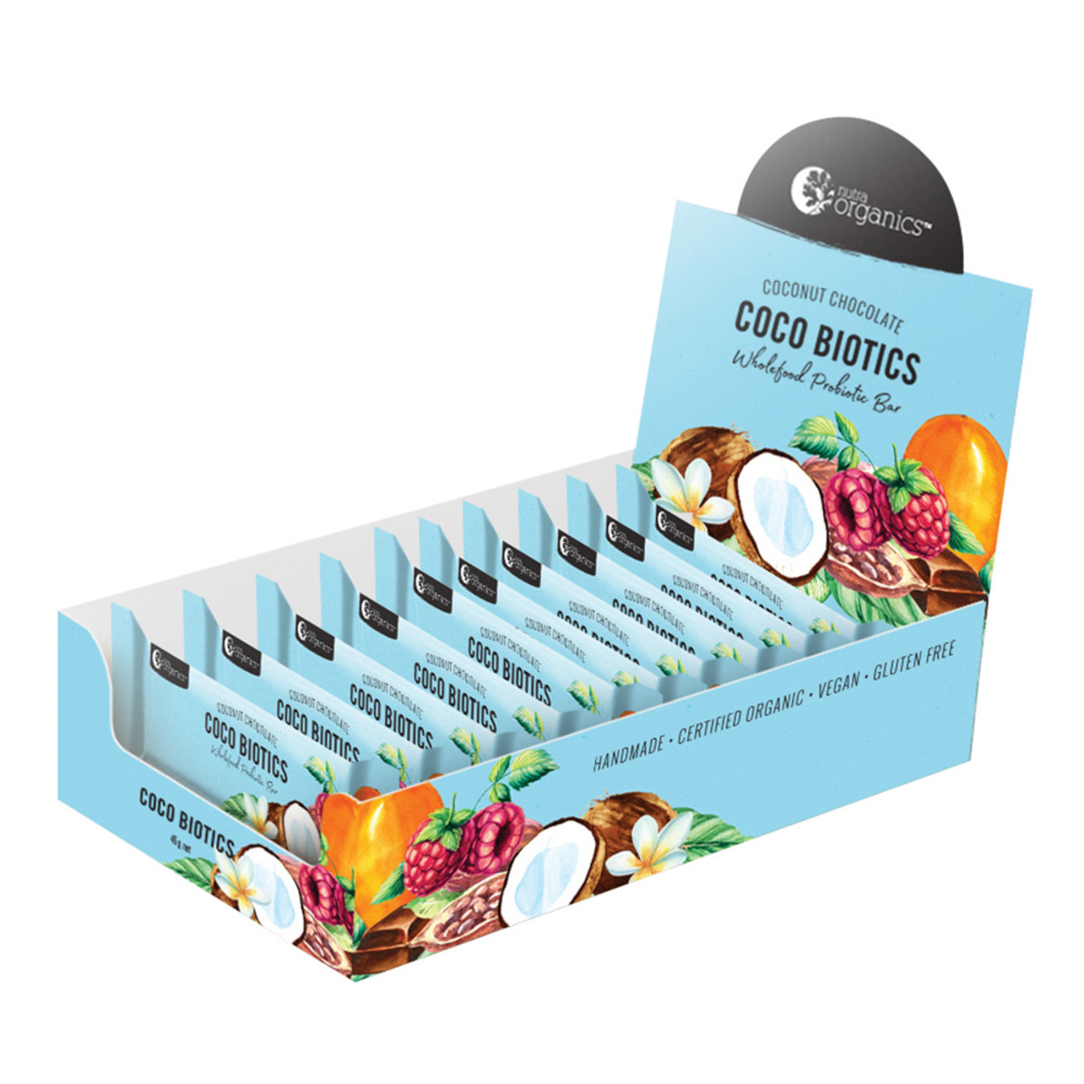 NUTRA ORGANICS -  Organic Wholefood Probiotic Bar Coco Biotics (Coconut Chocolate) 45g