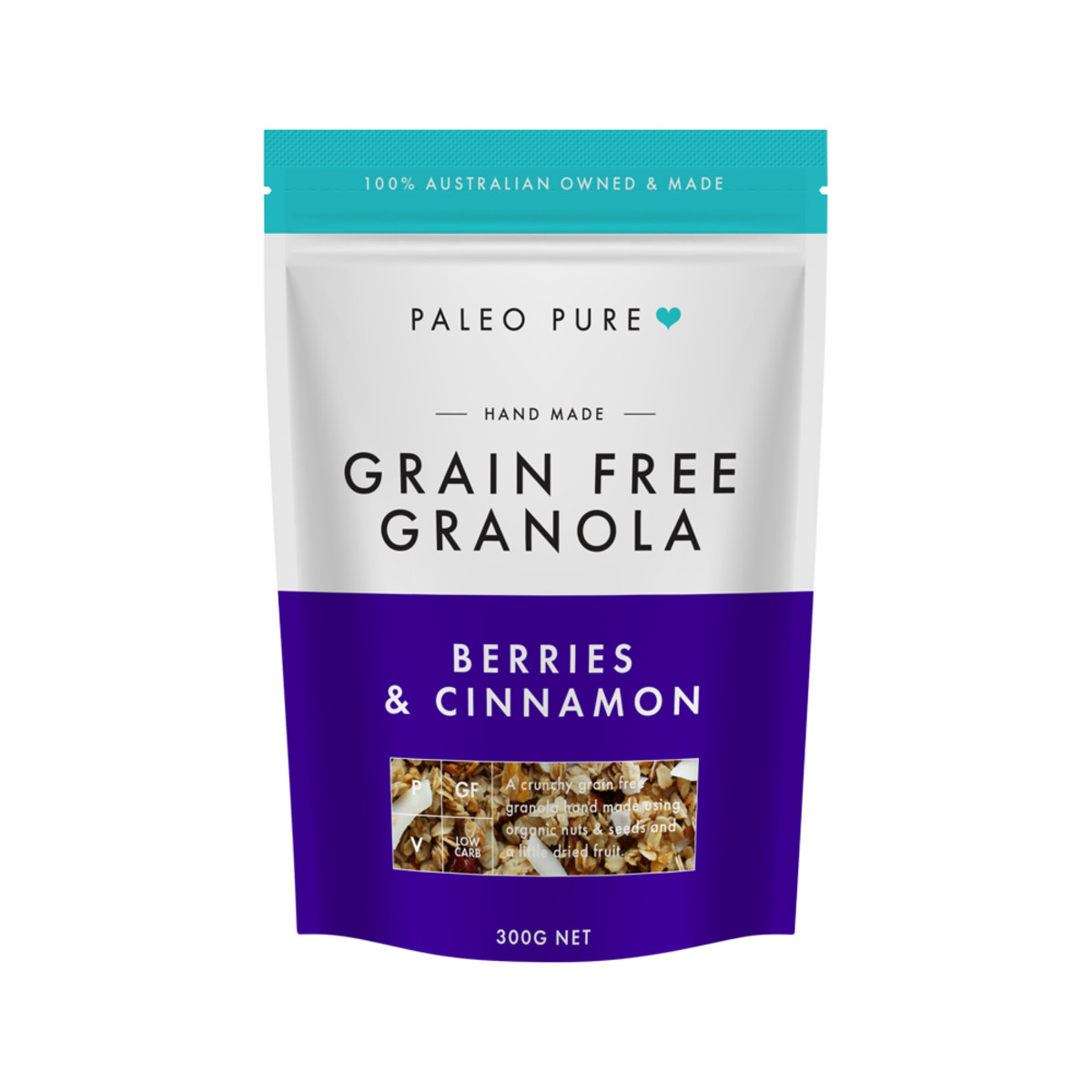 PALEO PURE - Organic Grain Free Granola with Berries & Cinnamon