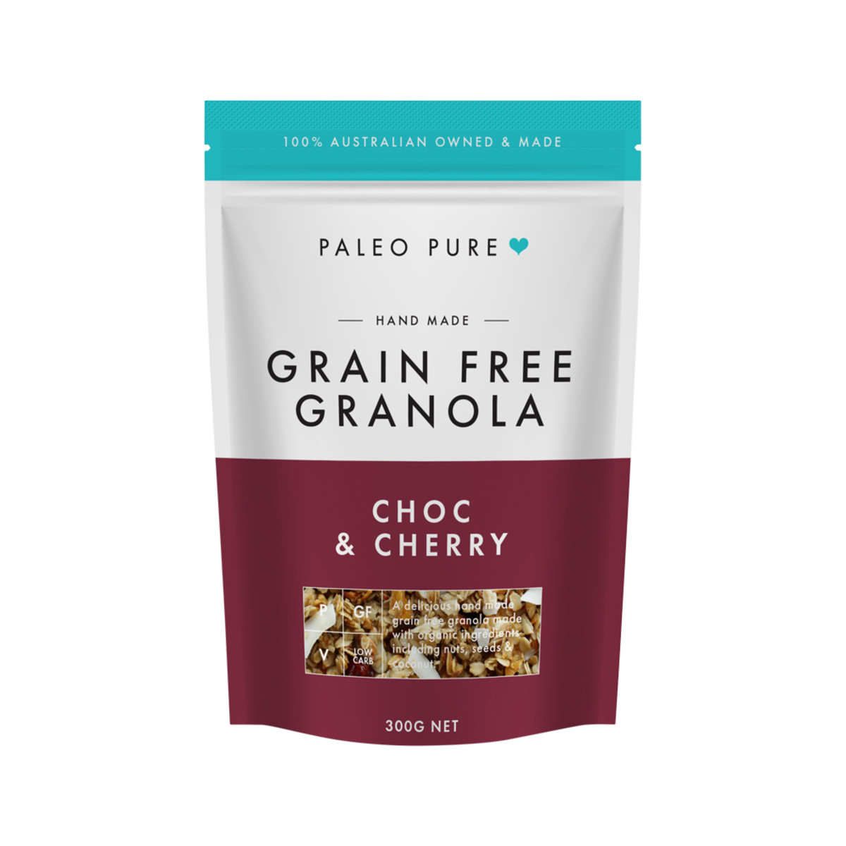 PALEO PURE - Organic Grain Free Granola with Choc & Cherry (was Cherry & Cacao)