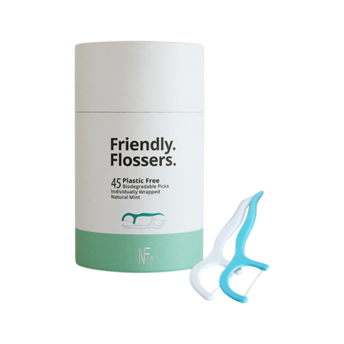 THE NATURAL FAMILY CO. - Friendly Flossers. Biodegradable picks Natural Mint