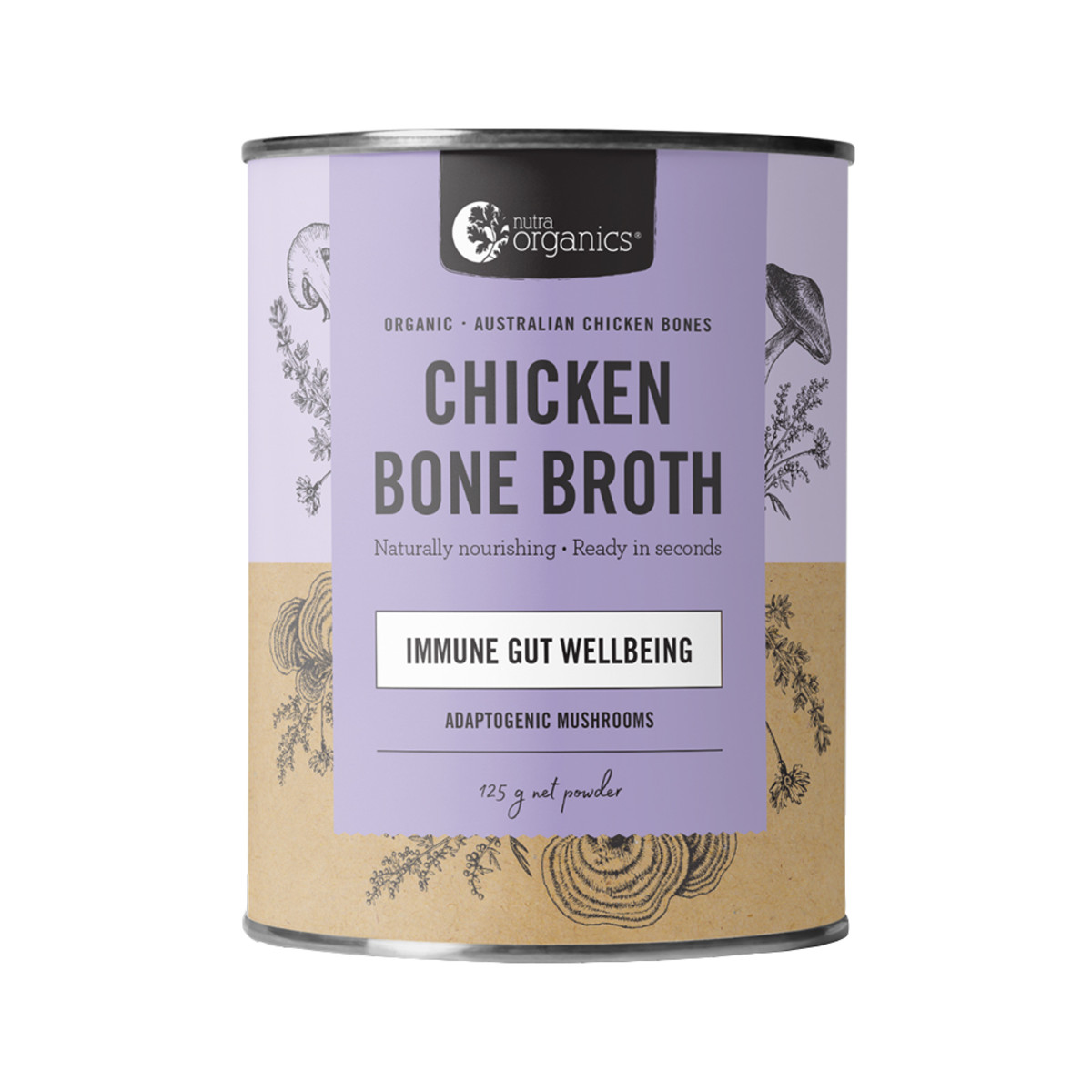 NUTRA ORGANICS -  Bone Broth Chicken Organic Adaptogenic Mushrooms