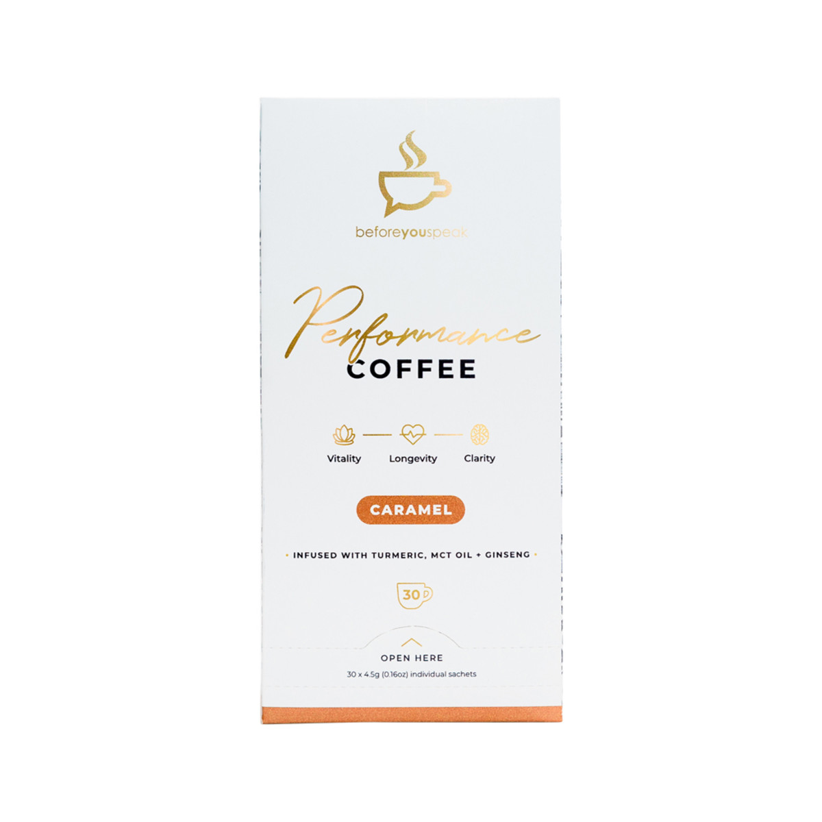 BEFORE YOU SPEAK - Performance Coffee Caramel 30 Pack
