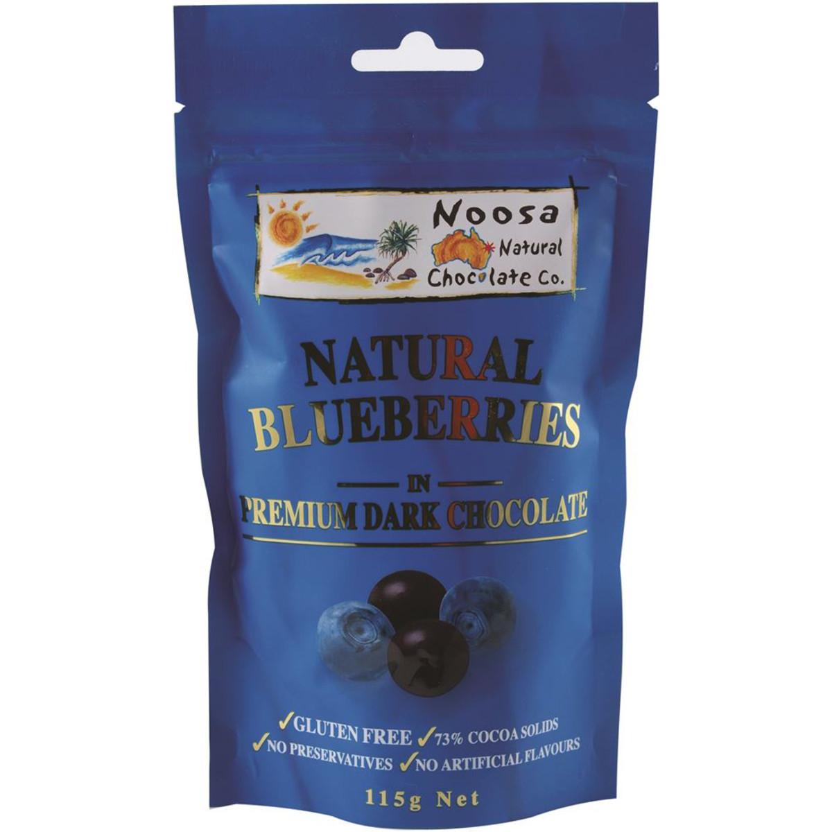 NOOSA NATURAL CHOC CO - Blueberries Dark Chocolate 115g