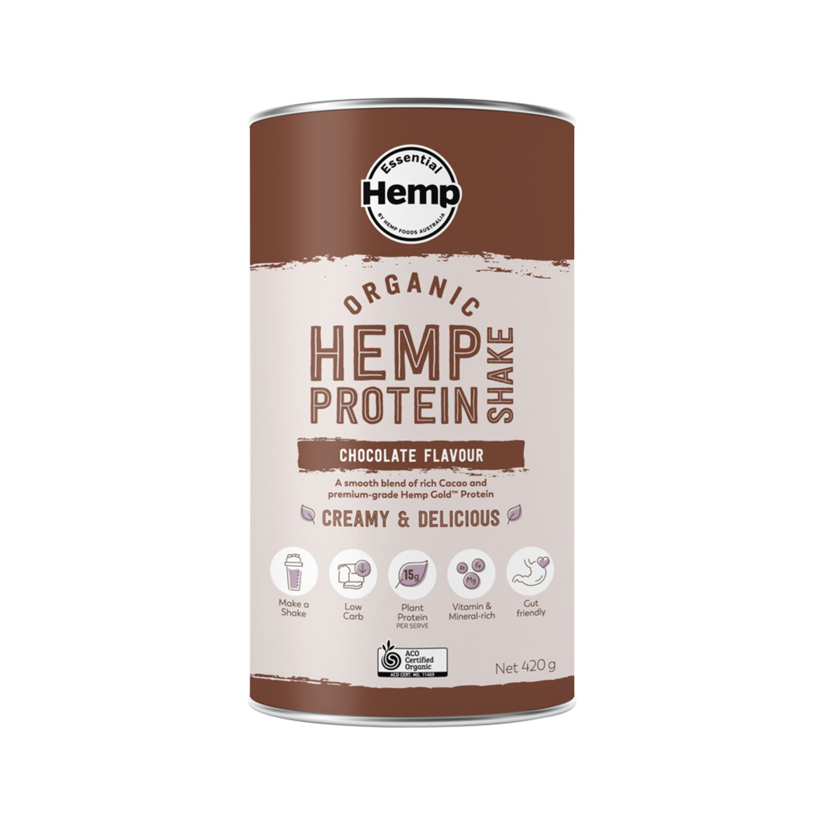 ESSENTIAL HEMP - Organic Hemp Protein Shake Chocolate 420