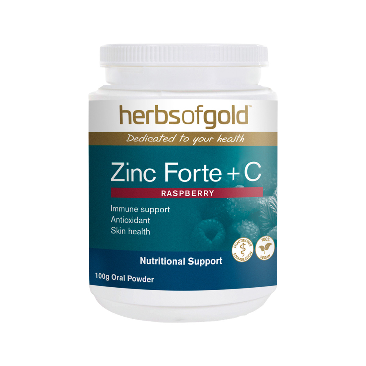 HERBS OF GOLD - Zinc Forte + C (Raspberry Flavour)