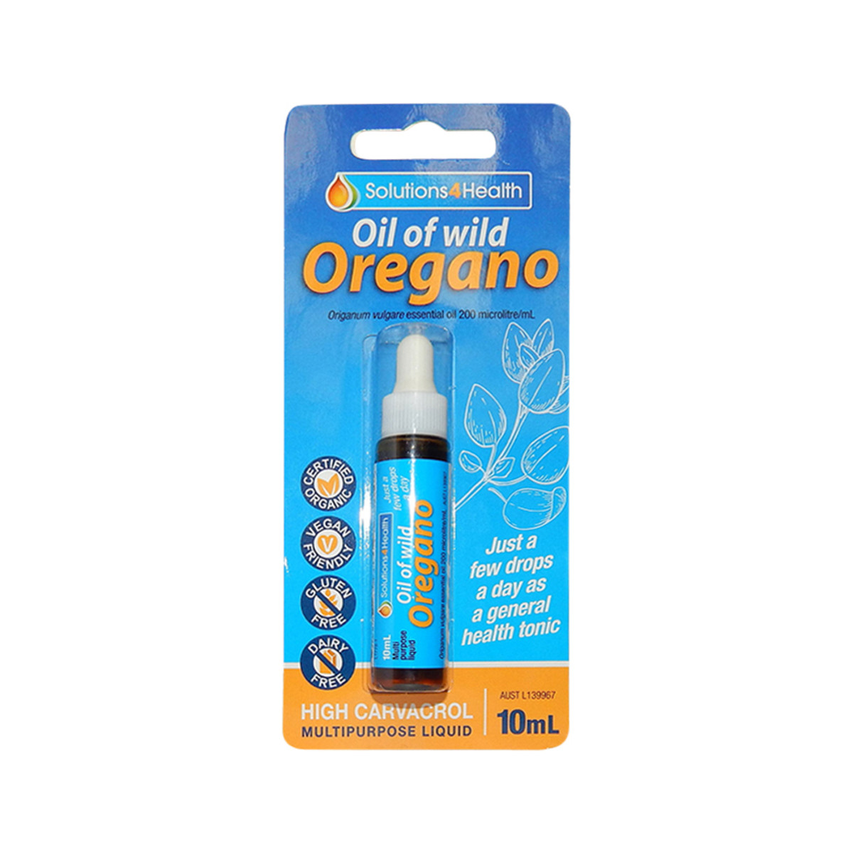 SOLUTIONS 4 HEALTH - Organic Oil of Wild Oregano 10ml