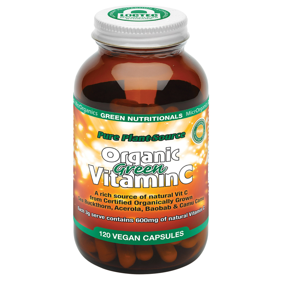GREEN NUTRITIONALS - Pure Plant-Source Organic Green Vitamin C 120vc