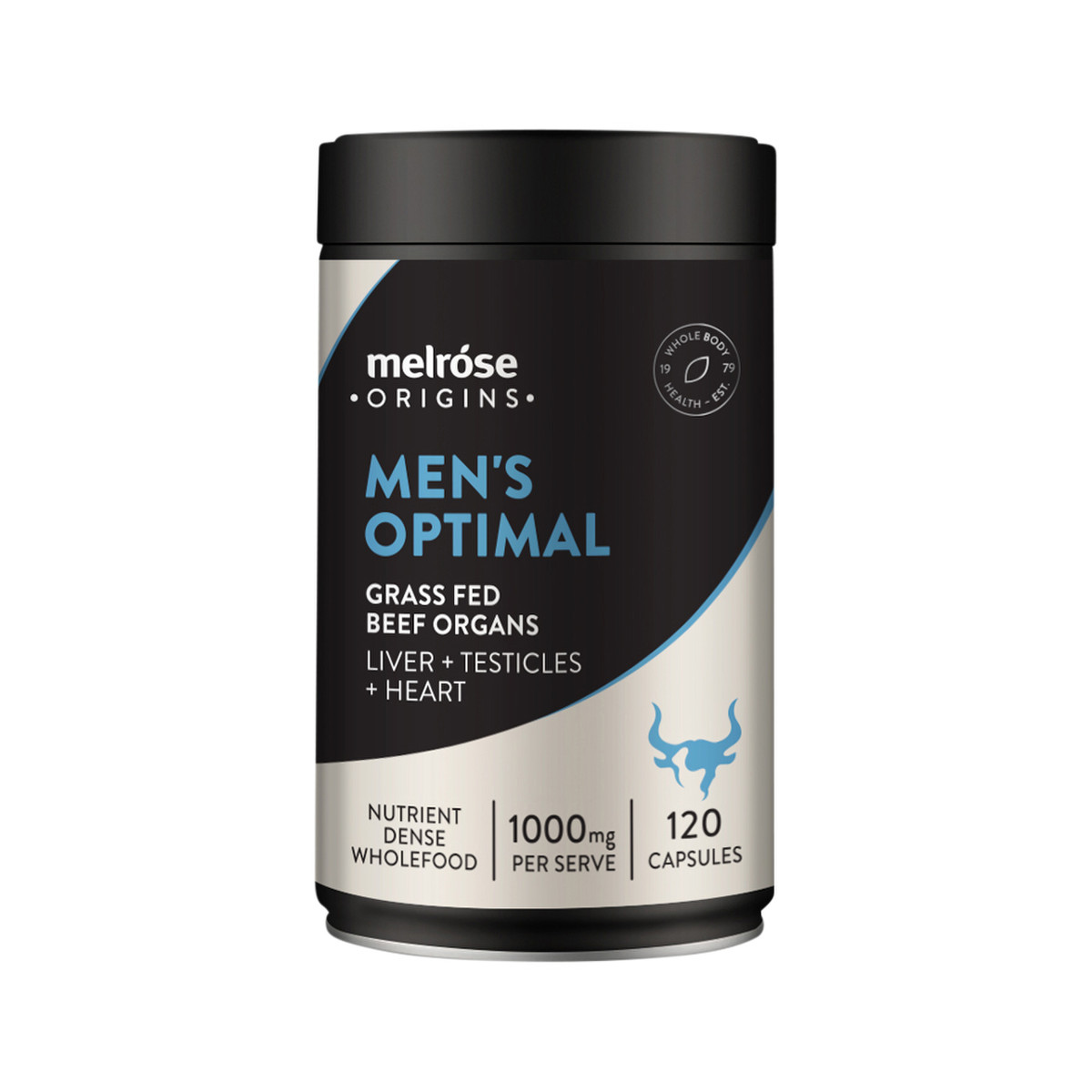 MELROSE - Men's Optimal (Grass Fed Beef Organs 1000mg: Liver + Testicles + Heart) 120c
