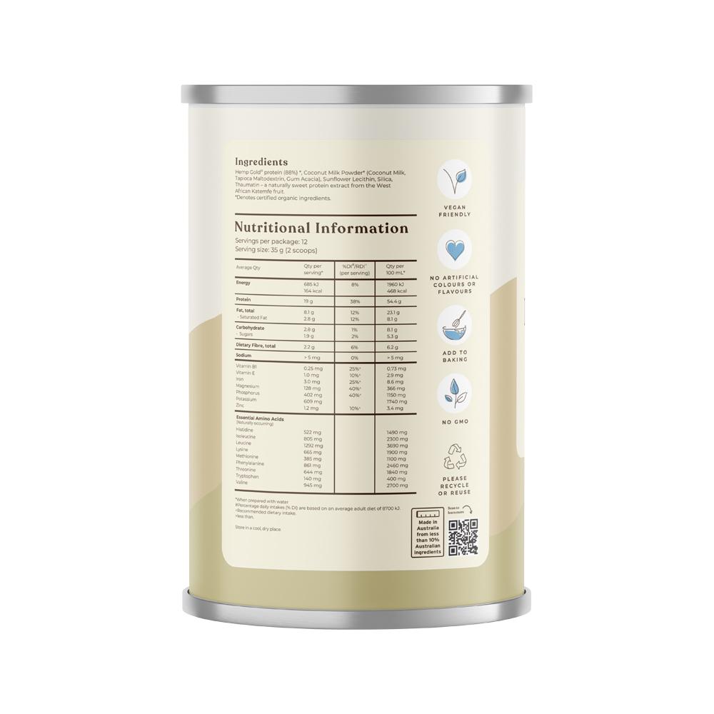 HEMP FOODS AUSTRALIA - Organic Hemp Protein Shake Natural 420g