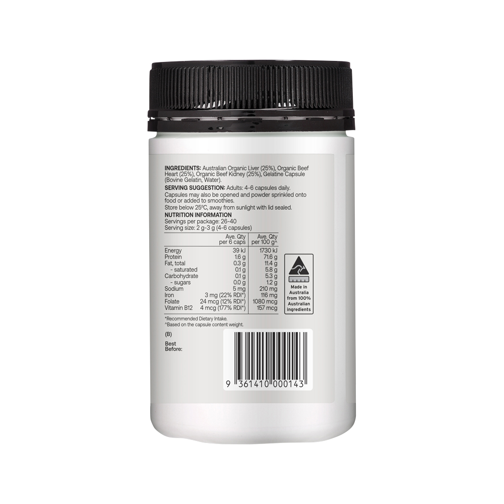 BEST OF THE BONE - Organic Beef Organ Complex Liver, Heart & Kidney 160c