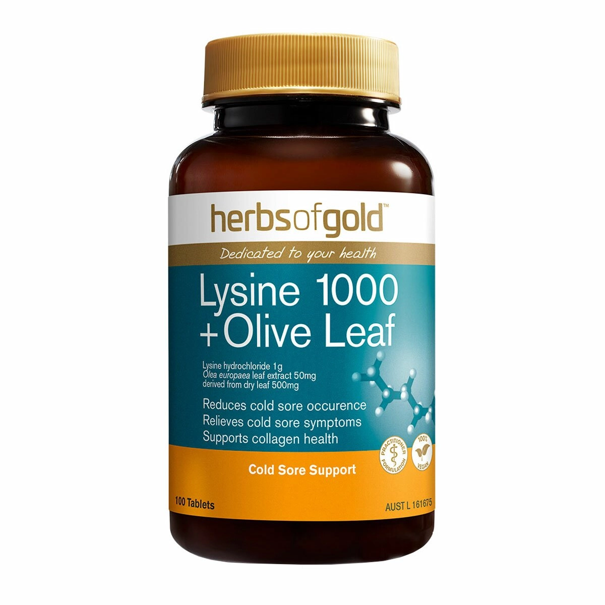 HERBS OF GOLD - Lysine 1000 + Olive Leaf