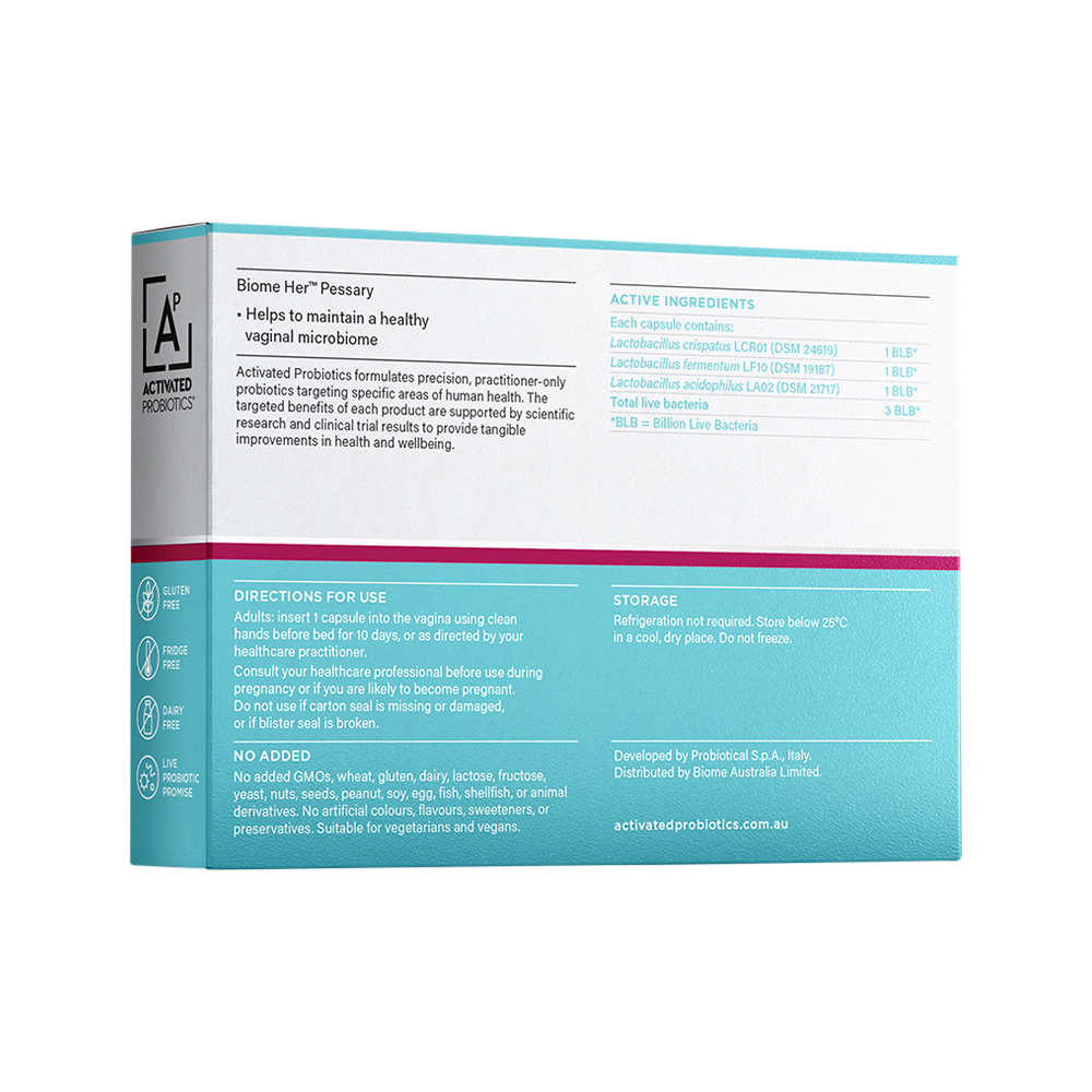 ACTIVATED PROBIOTICS - Biome Her Pessary 10c