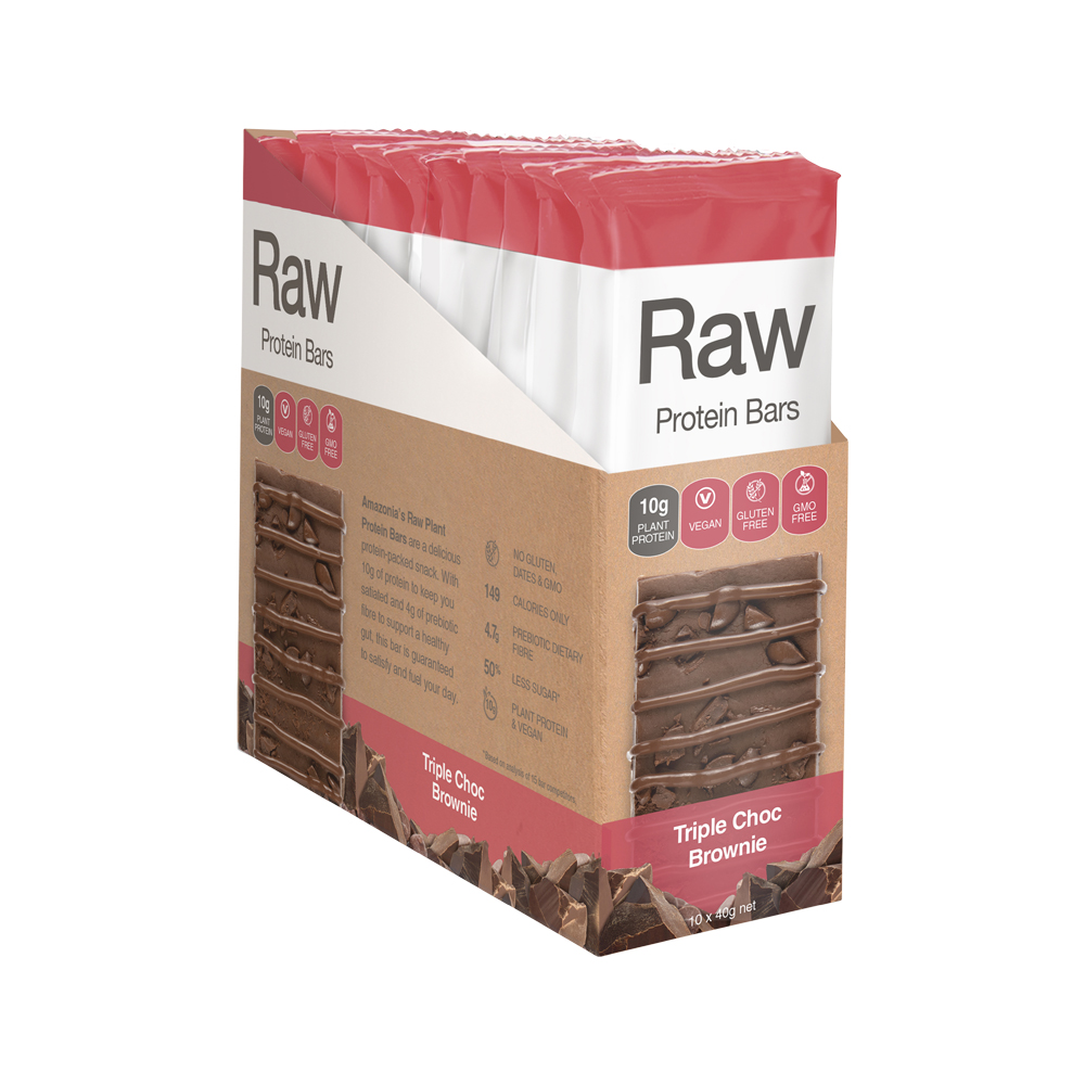 AMAZONIA - Raw Protein Bar Triple Choc Brownie 40g x 10 40 g