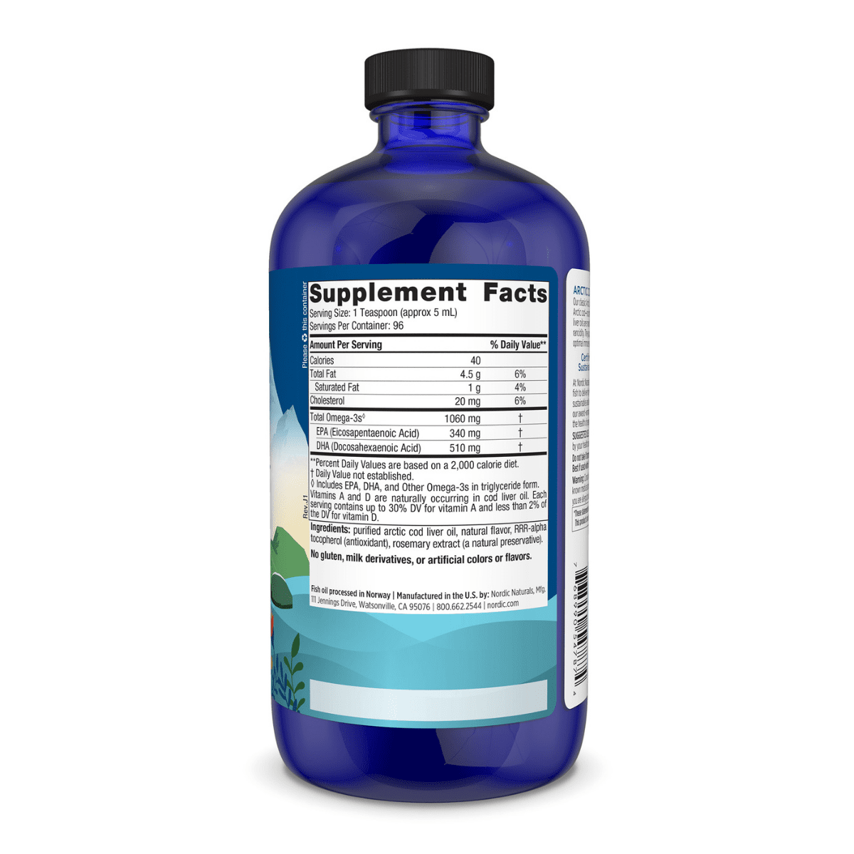 Nordic Naturals - Arctic Cod Liver Oil Liquid - Lemon, 237ml