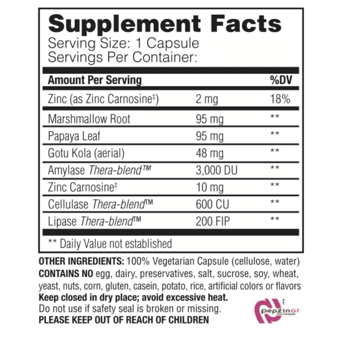 Enzymedica - Acid Soothe - 30vc