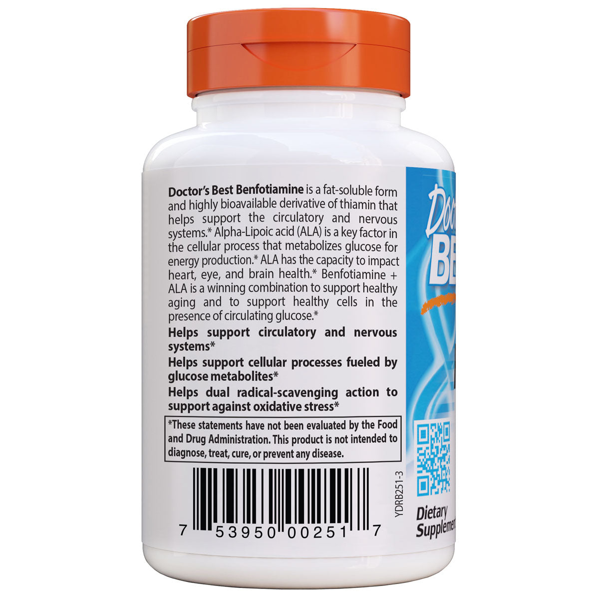 Doctor's Best - Benfotiamine 150 + Alpha-Lipoic Acid 300mg with BenfoPure 60vc