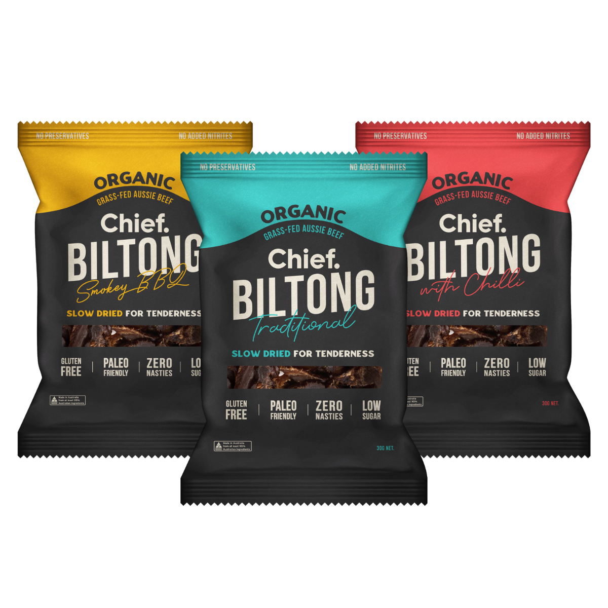 Chief - Biltong 30g - Traditional, Box of 12