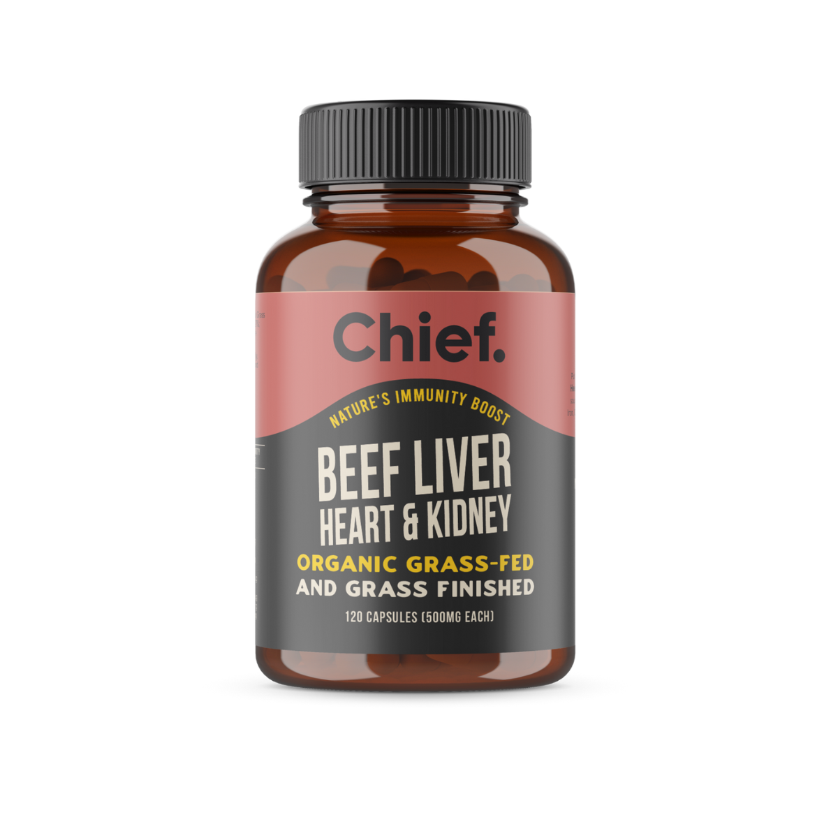 Chief - Encapsulated Products - Organic Beef Liver, Heart & Kidney, 120c