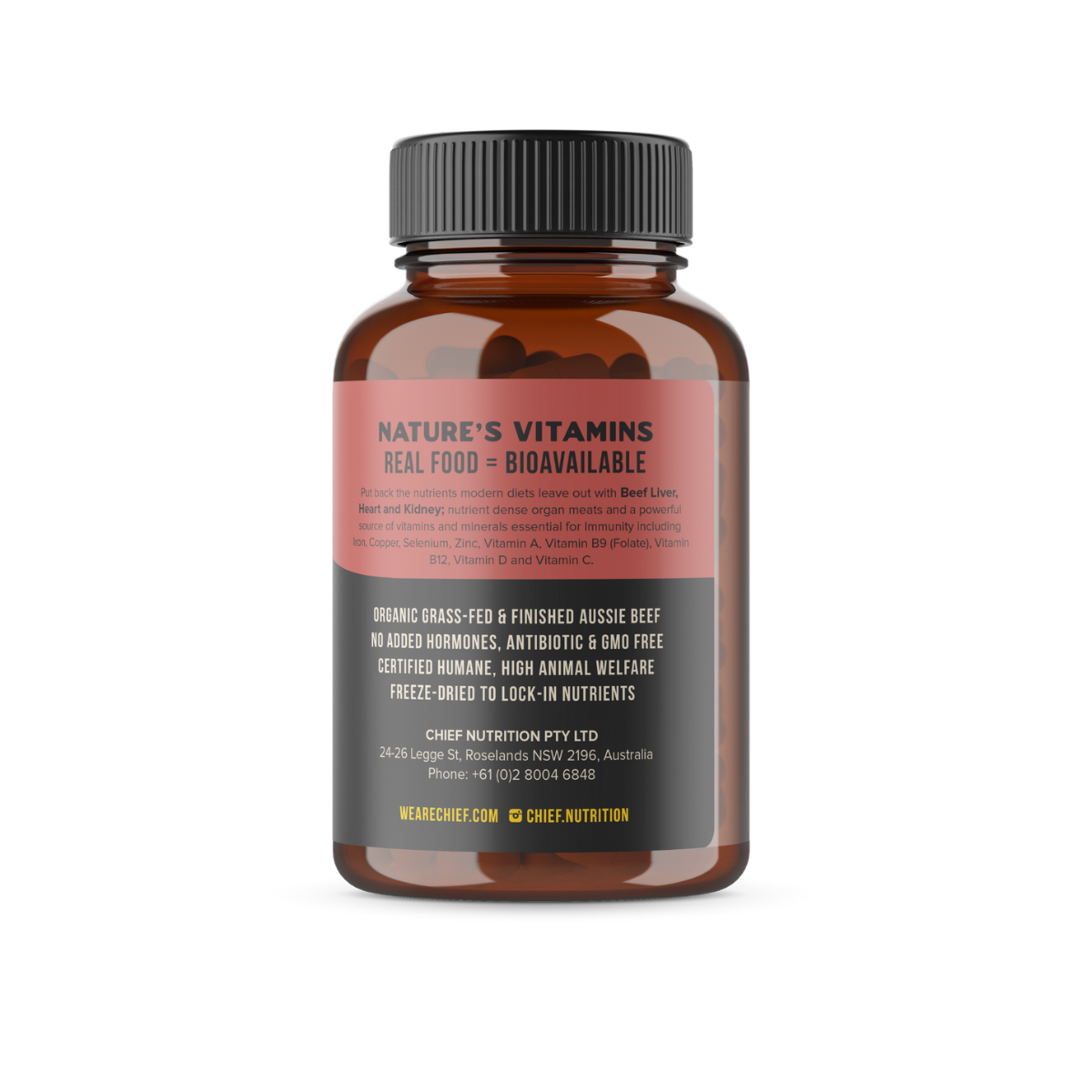 Chief - Encapsulated Products - Organic Beef Liver, Heart & Kidney, 120c