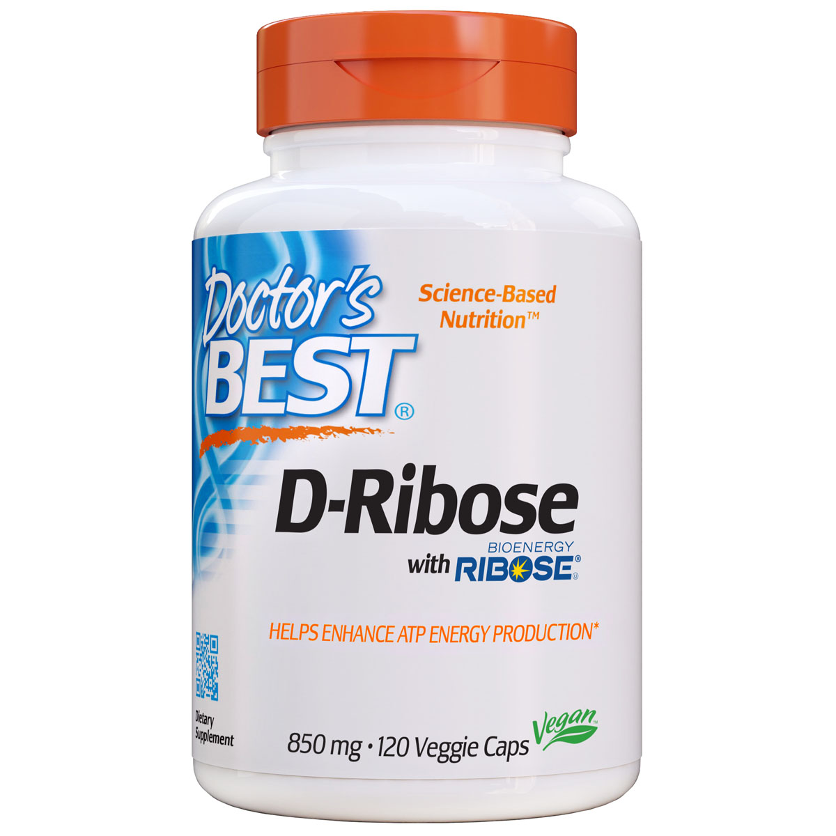 Doctor's Best - D-Ribose featuring BioEnergy Ribose® 850mg 120vc