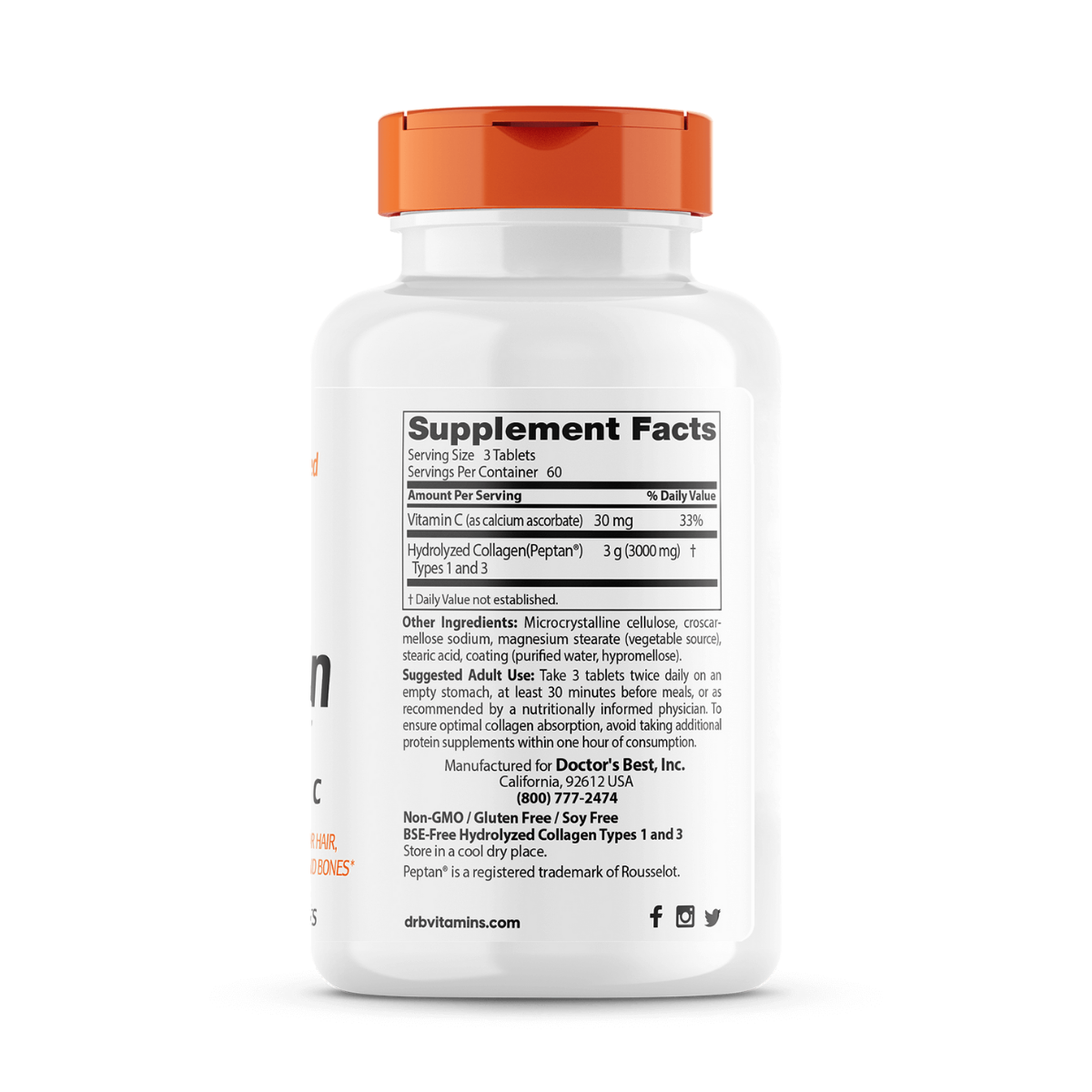 Doctor's Best - Collagen Types 1 & 3 with Vitamin C (1000mg) 180t