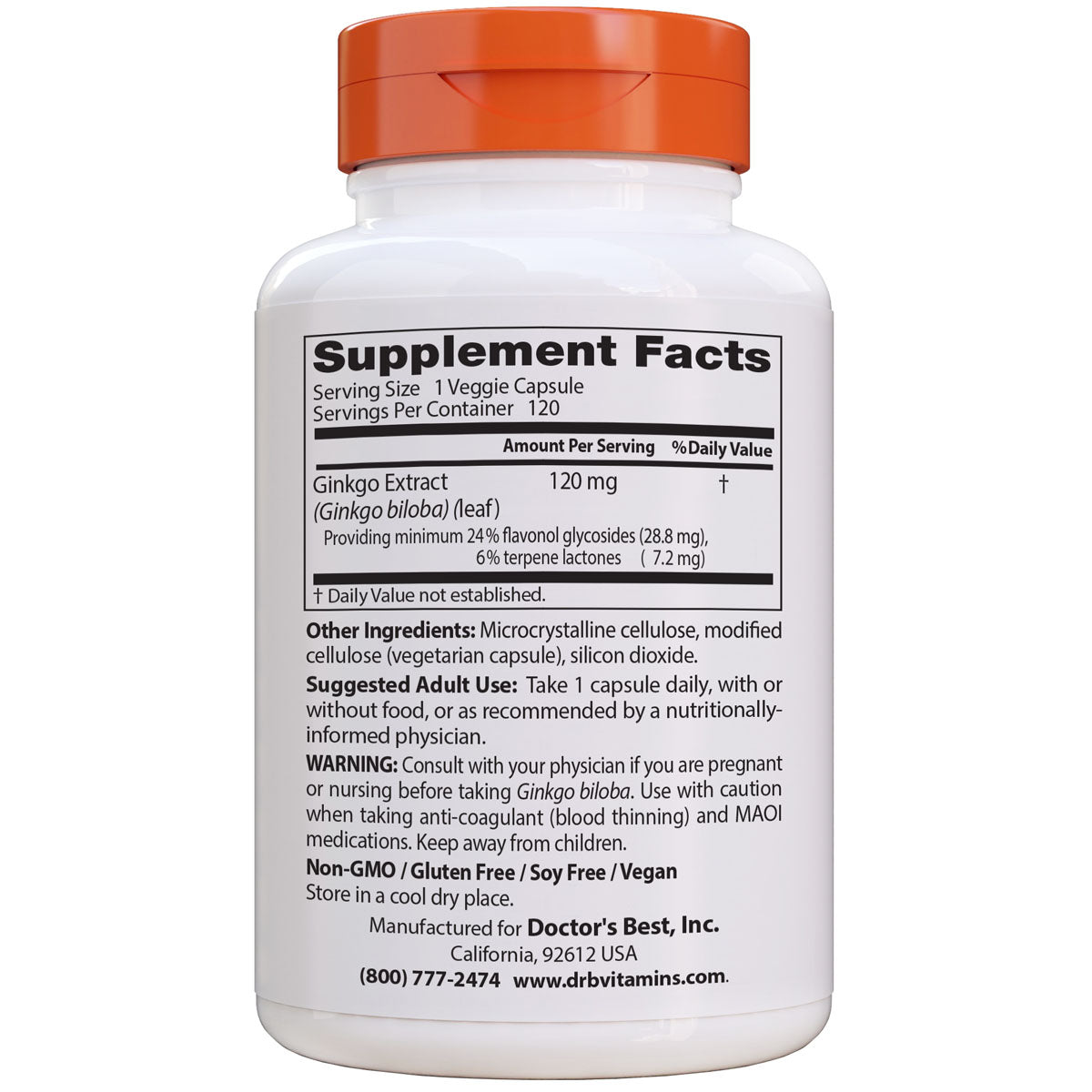 Doctor's Best - Extra Strength Ginkgo (120mg) 120vc