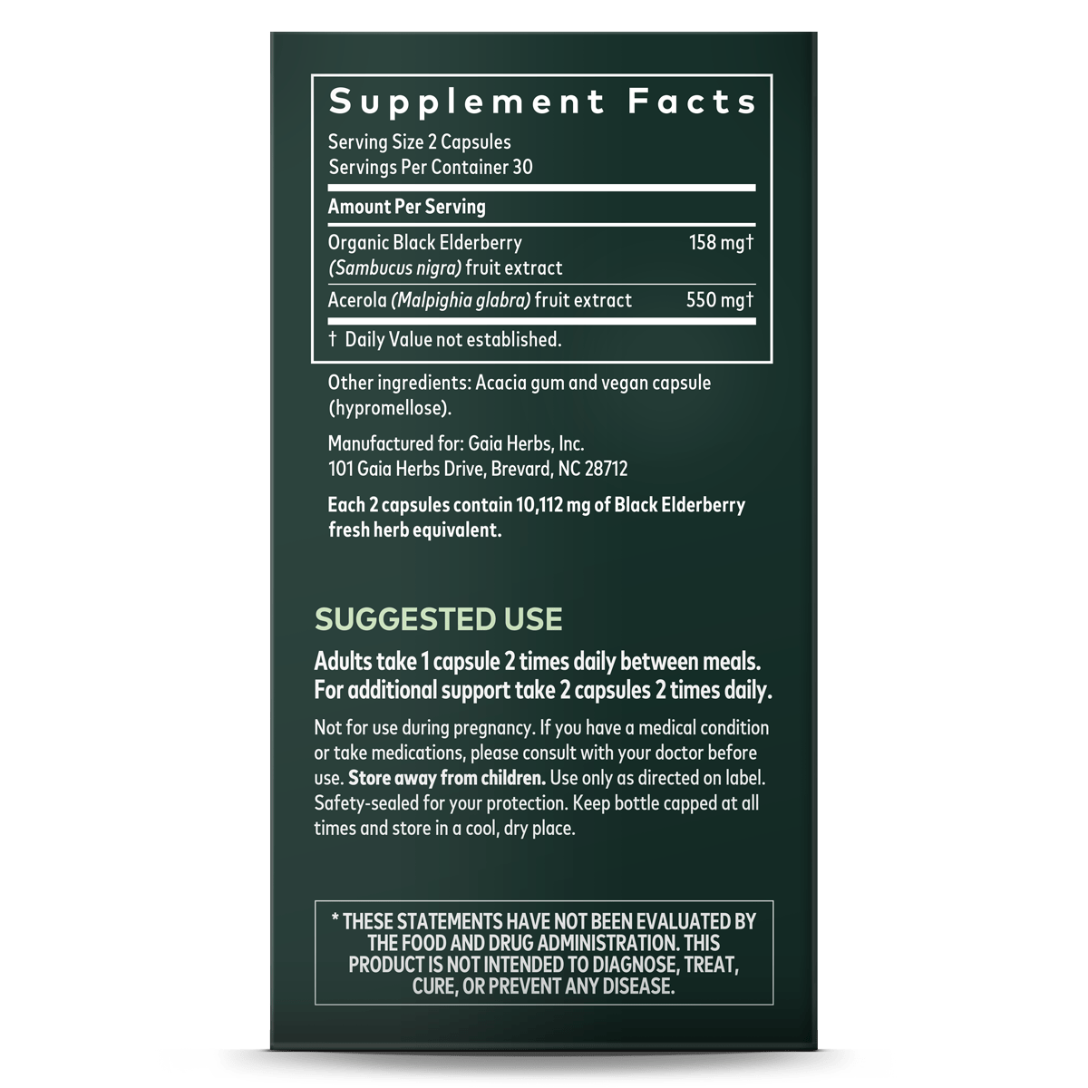 Gaia Herbs - Black Elderberry 60vc