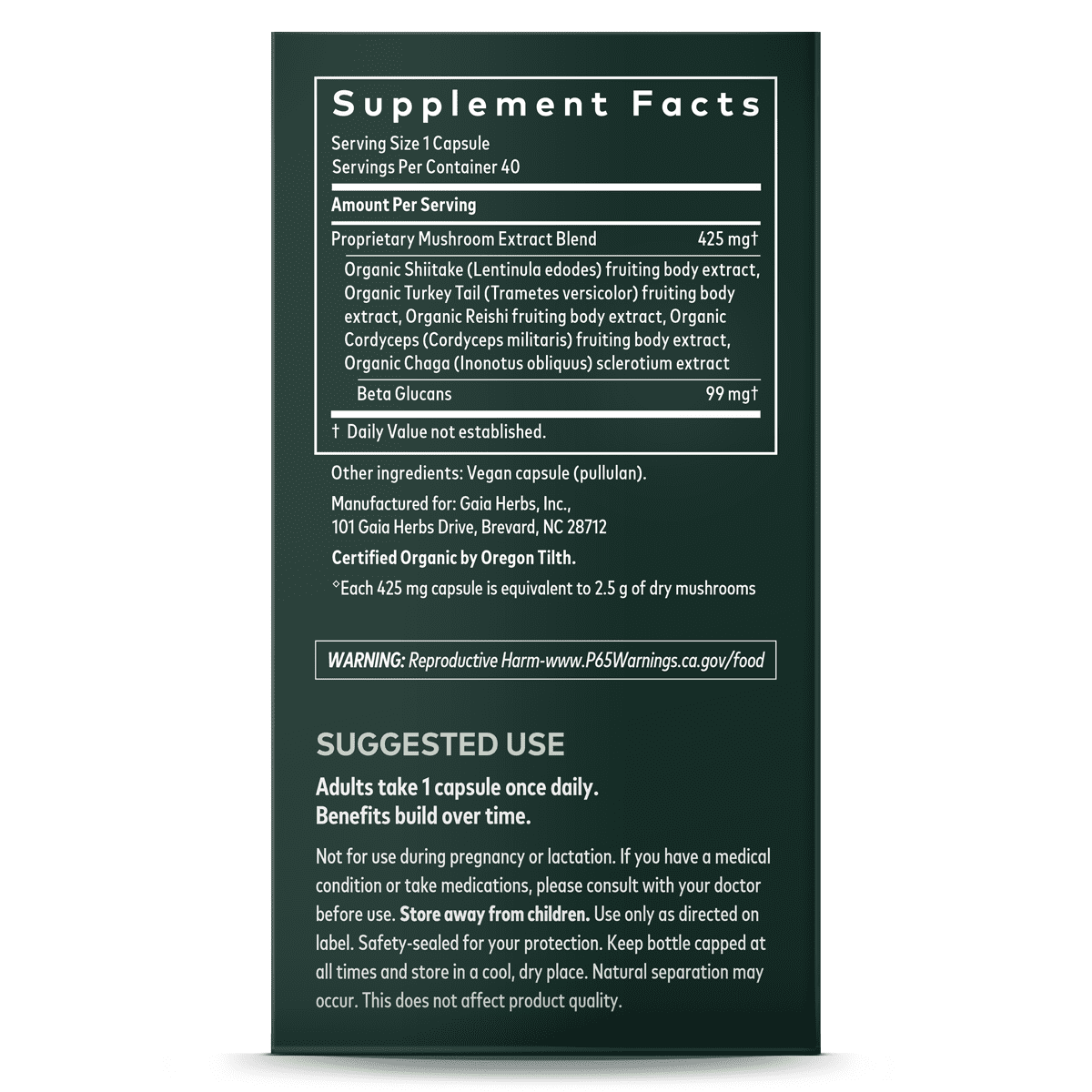 Gaia Herbs - Immune Mushroom Blend 40vc