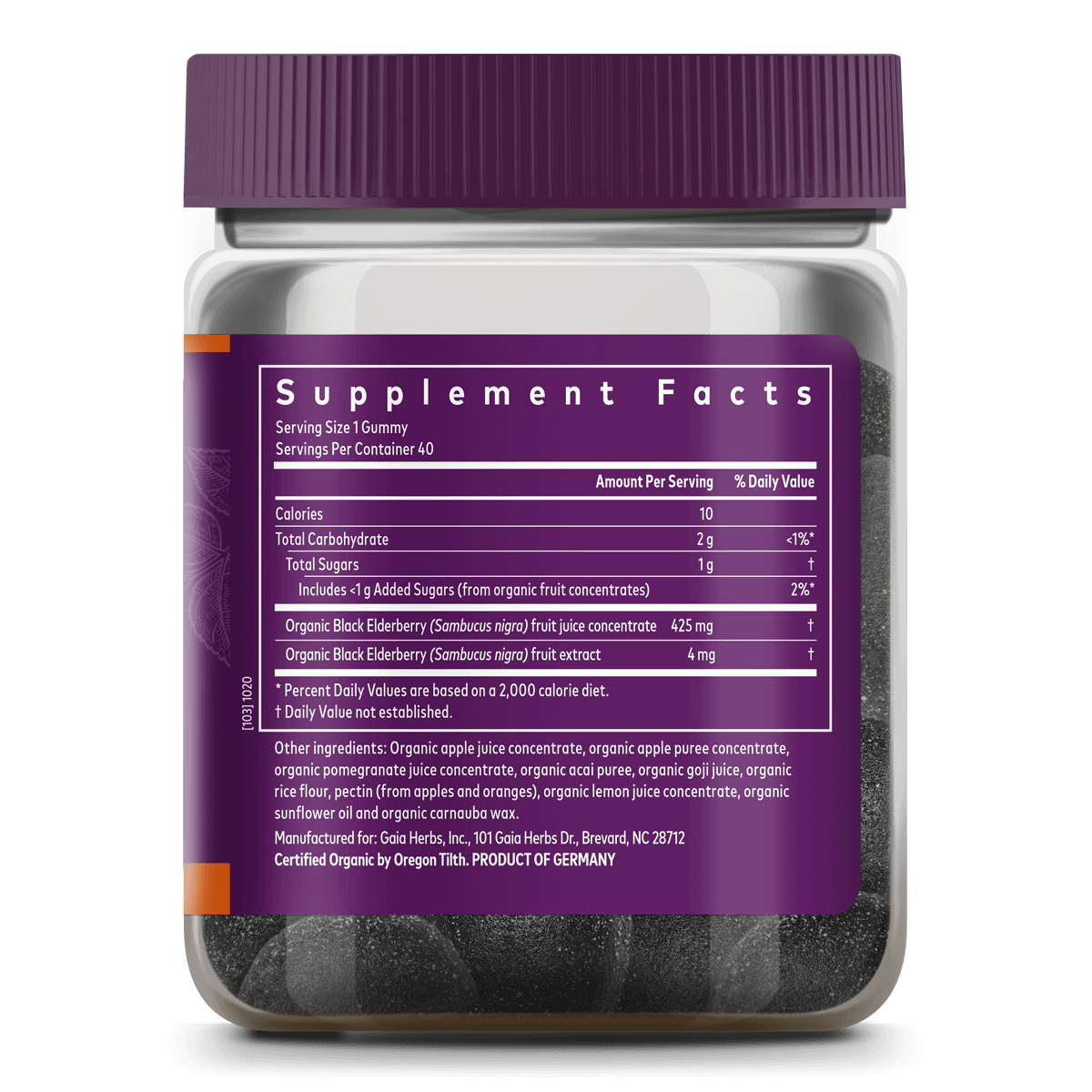Gaia Herbs - GaiaKids Black Elderberry Kids Daily Gummies 40 gummies