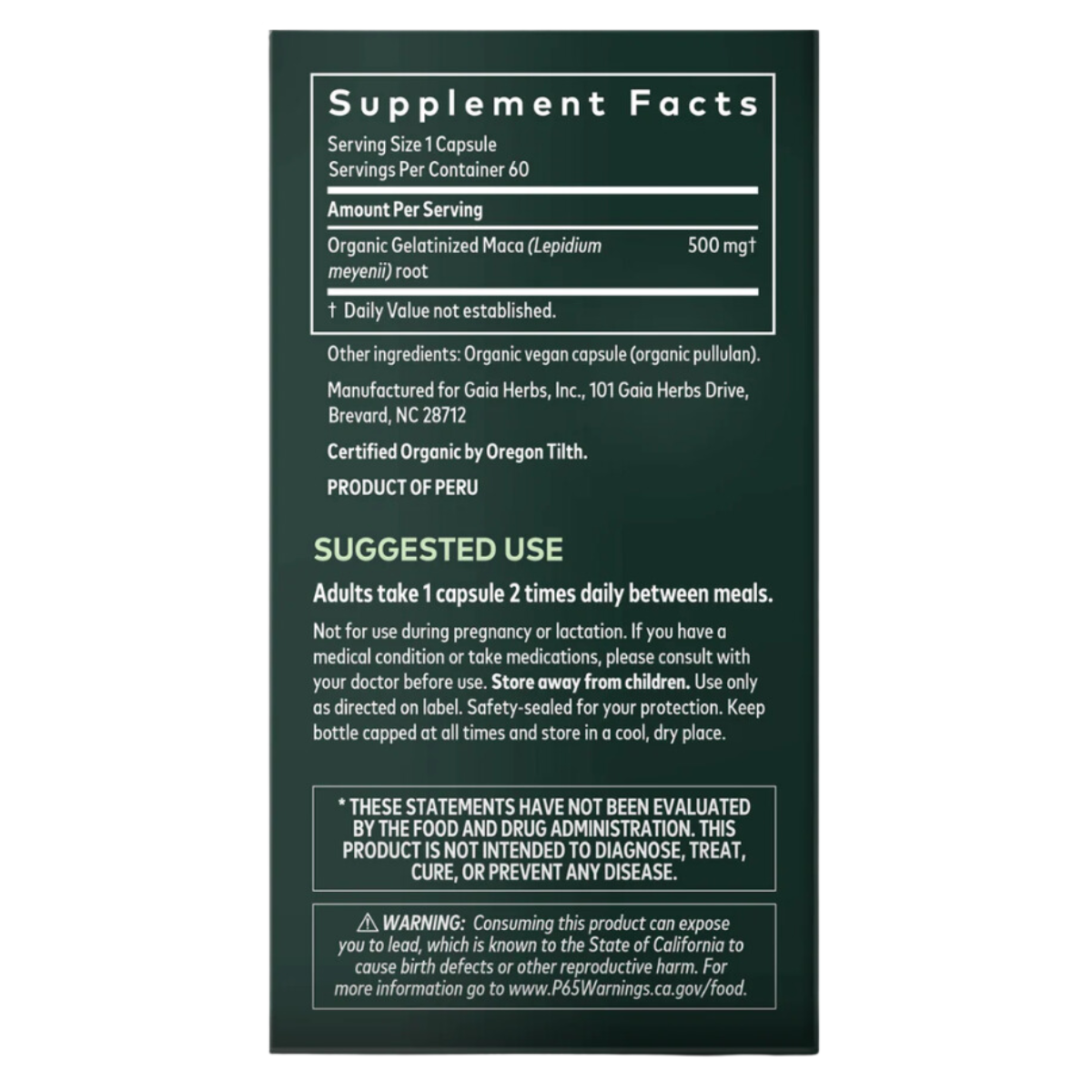 Gaia Herbs - Maca Root 60vc