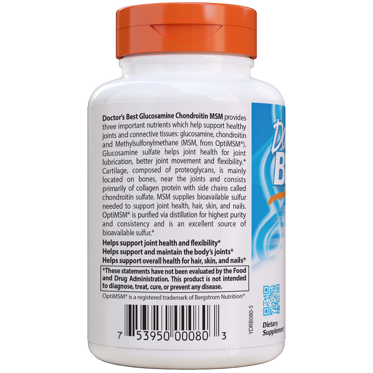 Doctor's Best - Glucosamine Chondroitin MSM with OptiMSM® 120c