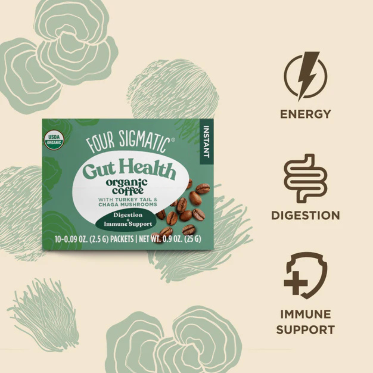 Four Sigmatic - Gut Health Organic Coffee (Instant) 10 Sachets