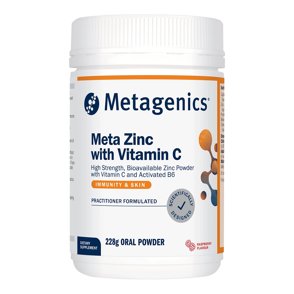 METAGENICS - Meta Zinc Vitamin C 228g Raspberry
