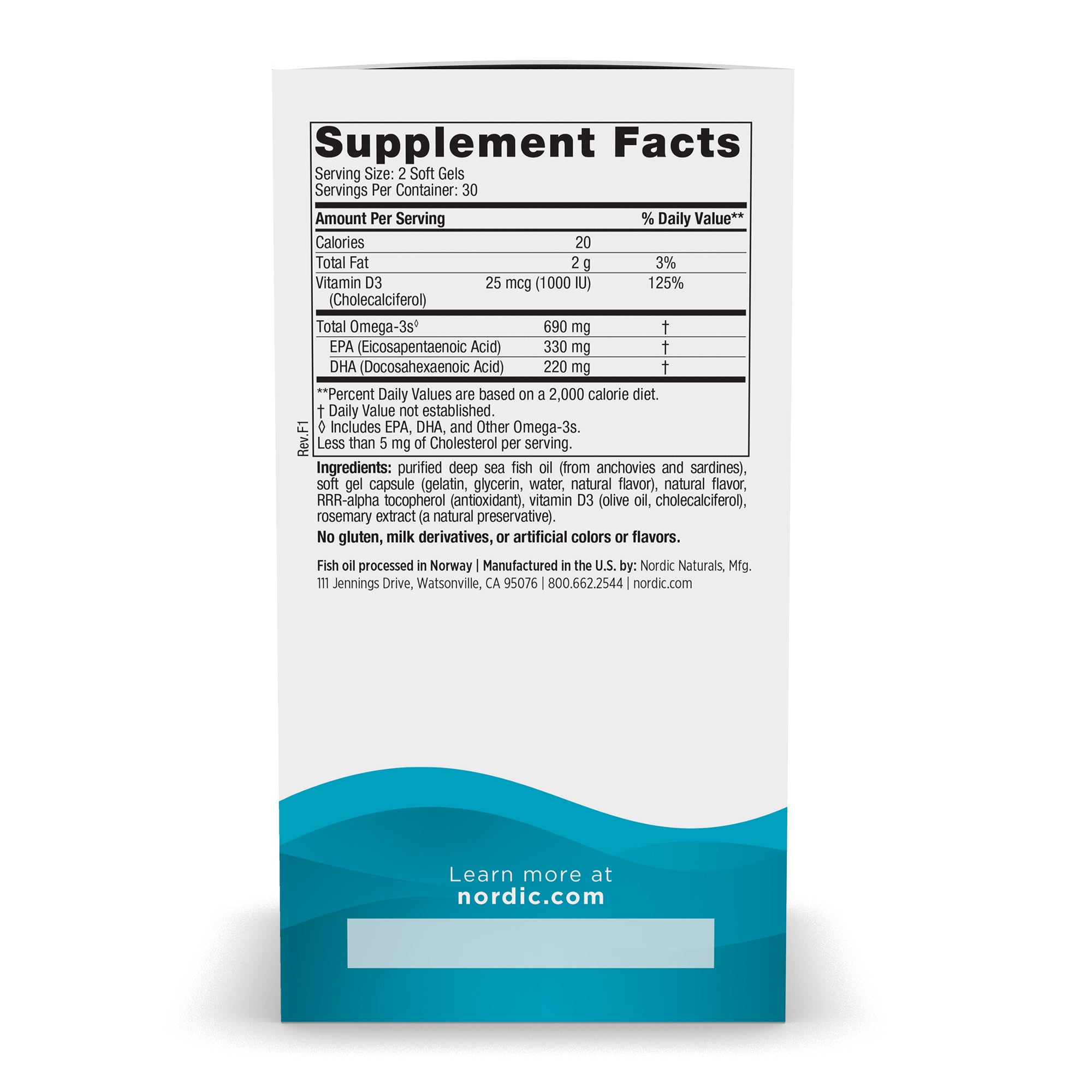 Nordic Naturals - Omega-3D - Lemon, 60sg