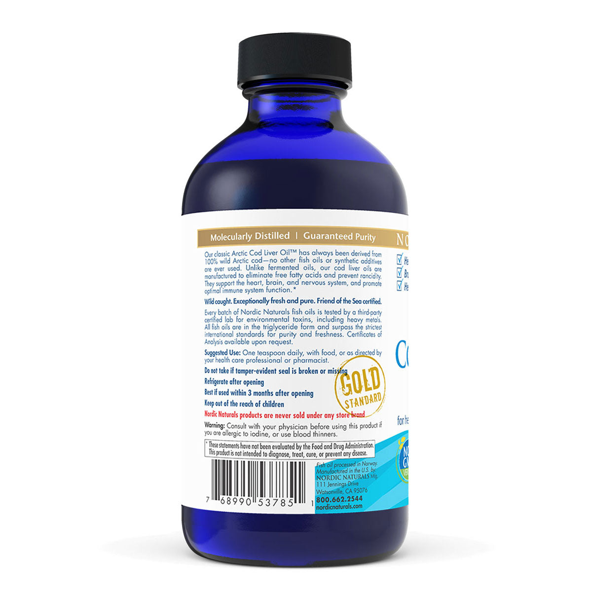 Nordic Naturals - Arctic Cod Liver Oil Liquid - Lemon, 237ml
