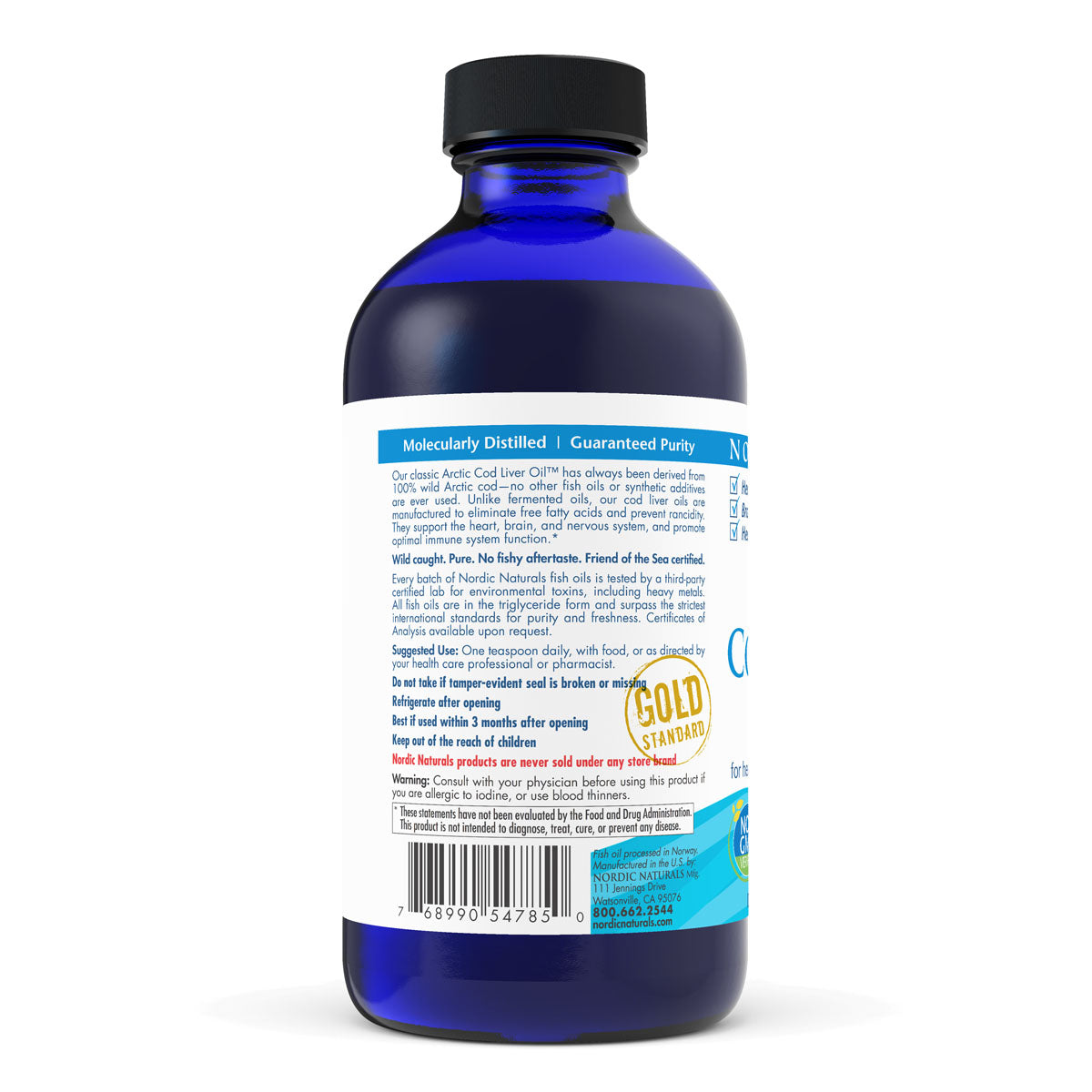 Nordic Naturals - Arctic Cod Liver Oil Liquid - Lemon, 237ml