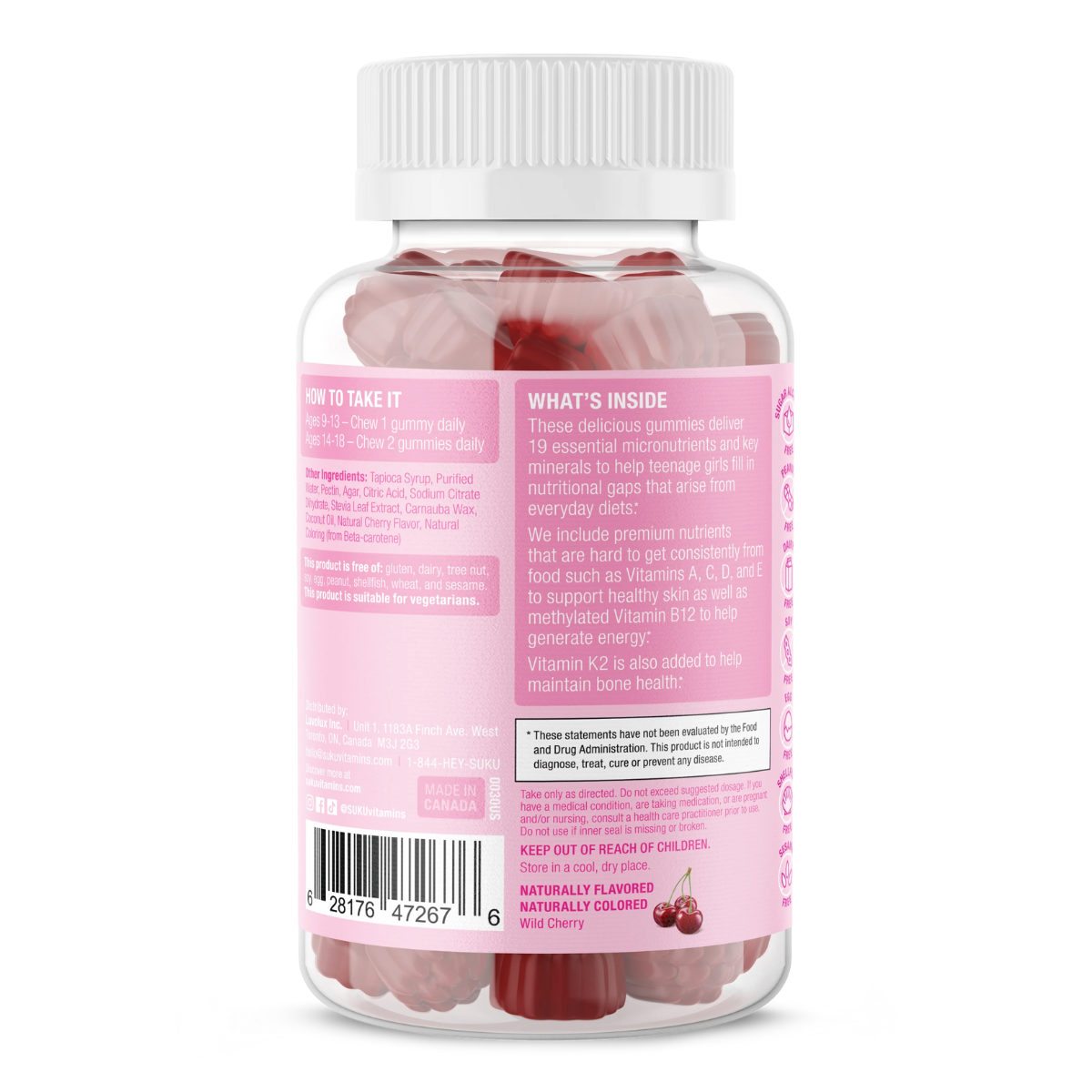 SUKU Vitamins - Teen Girl Total Multi 60 gummies