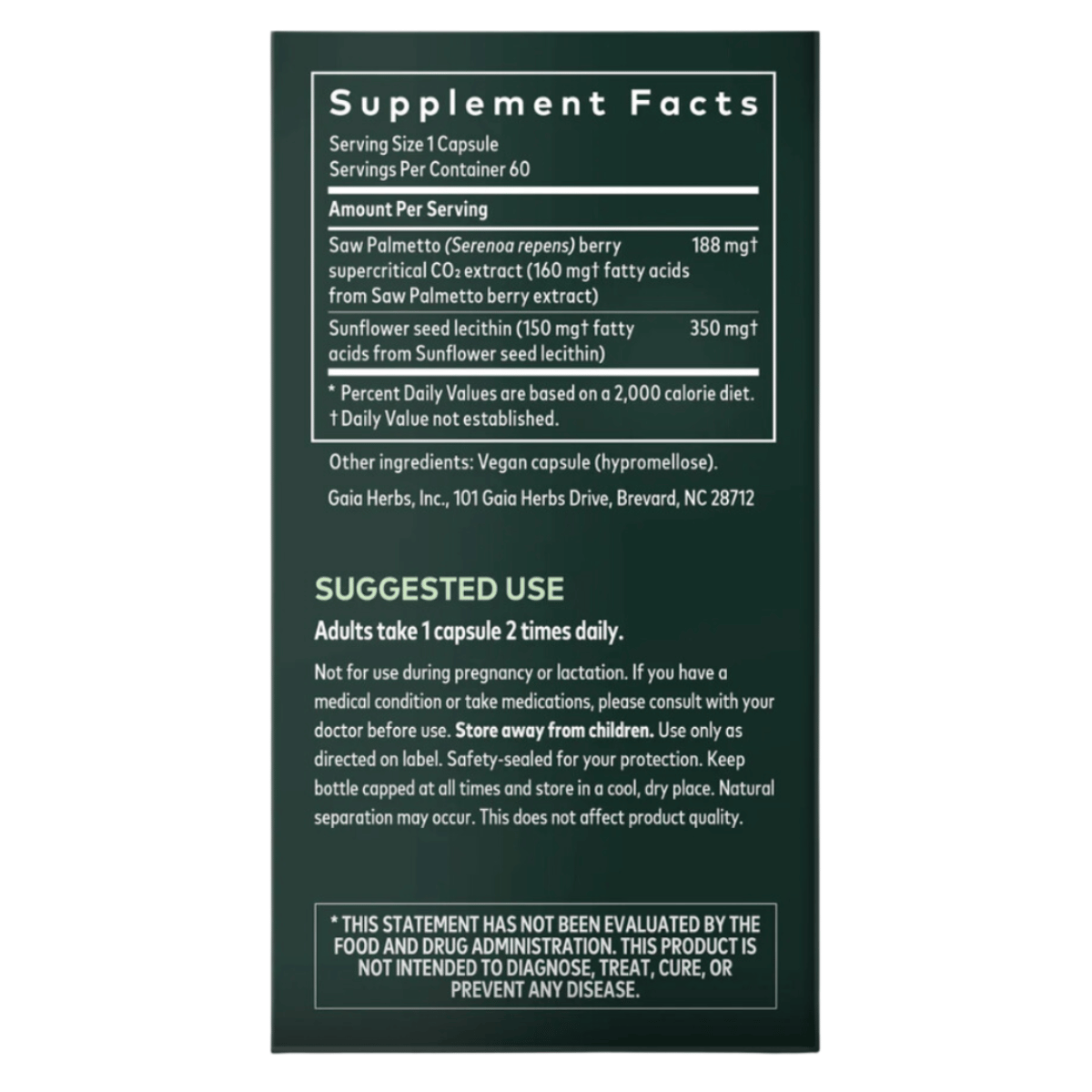 Gaia Herbs - Saw Palmetto 60vc