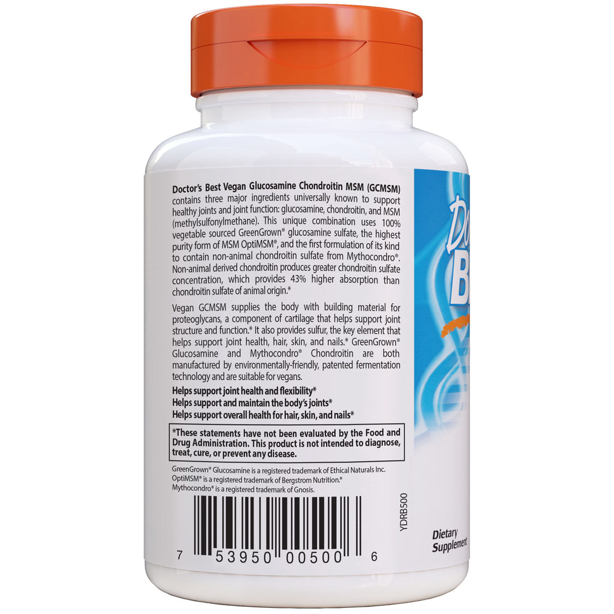 Doctor's Best - Vegan Glucosamine Chondroitin MSM 120vc