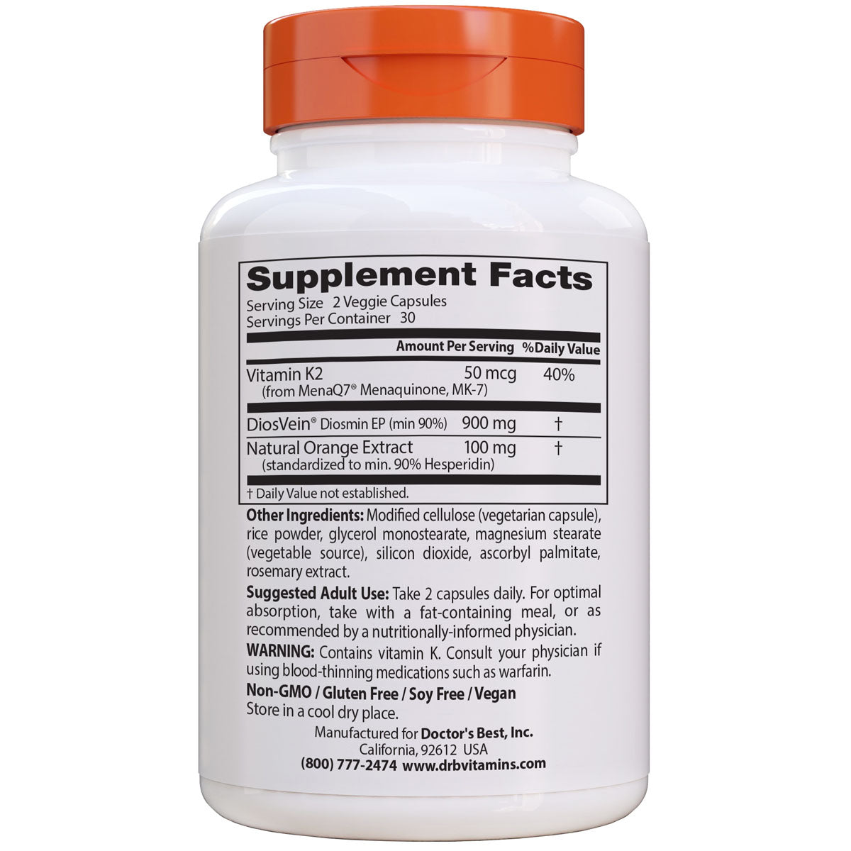 Doctor's Best - Vein Support with DiosVein® and MenaQ7® 60vc