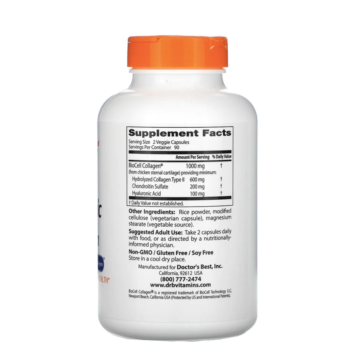 Doctor's Best - Hyaluronic Acid with Chondroitin Sulfate (100mg) - 60c