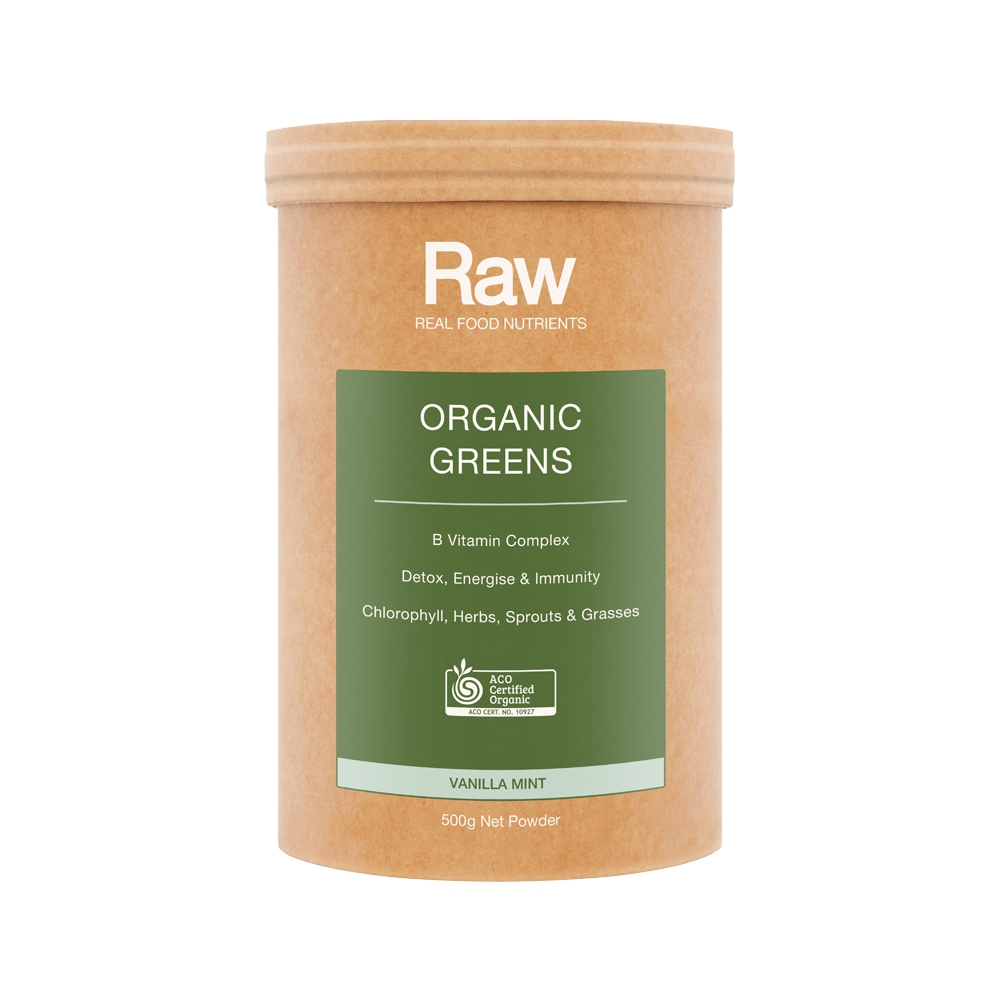 RAW REAL FOOD NUTRIENTS - Organic Greens Vanilla Mint 500g